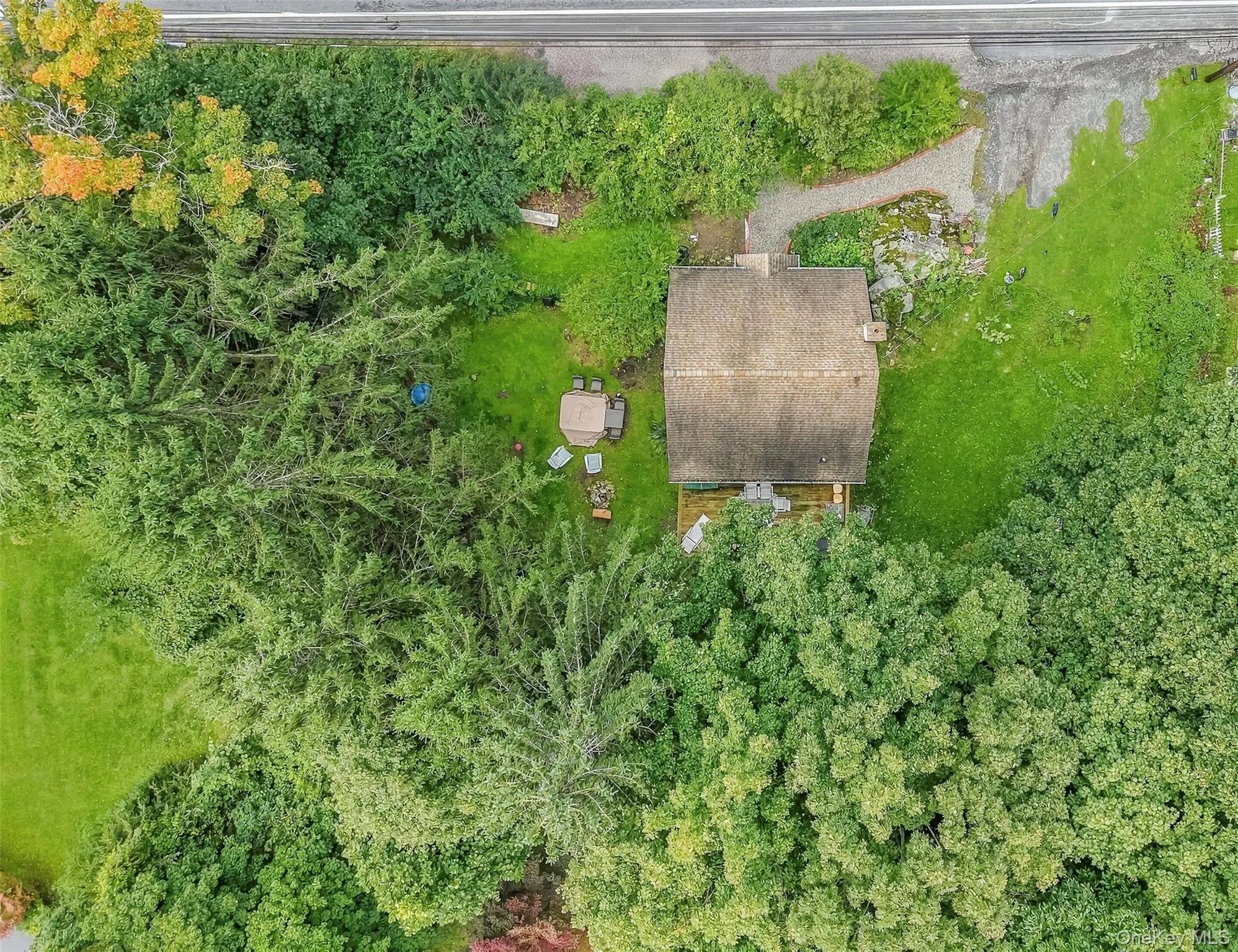 overhead view of house and property overhead view of house and property