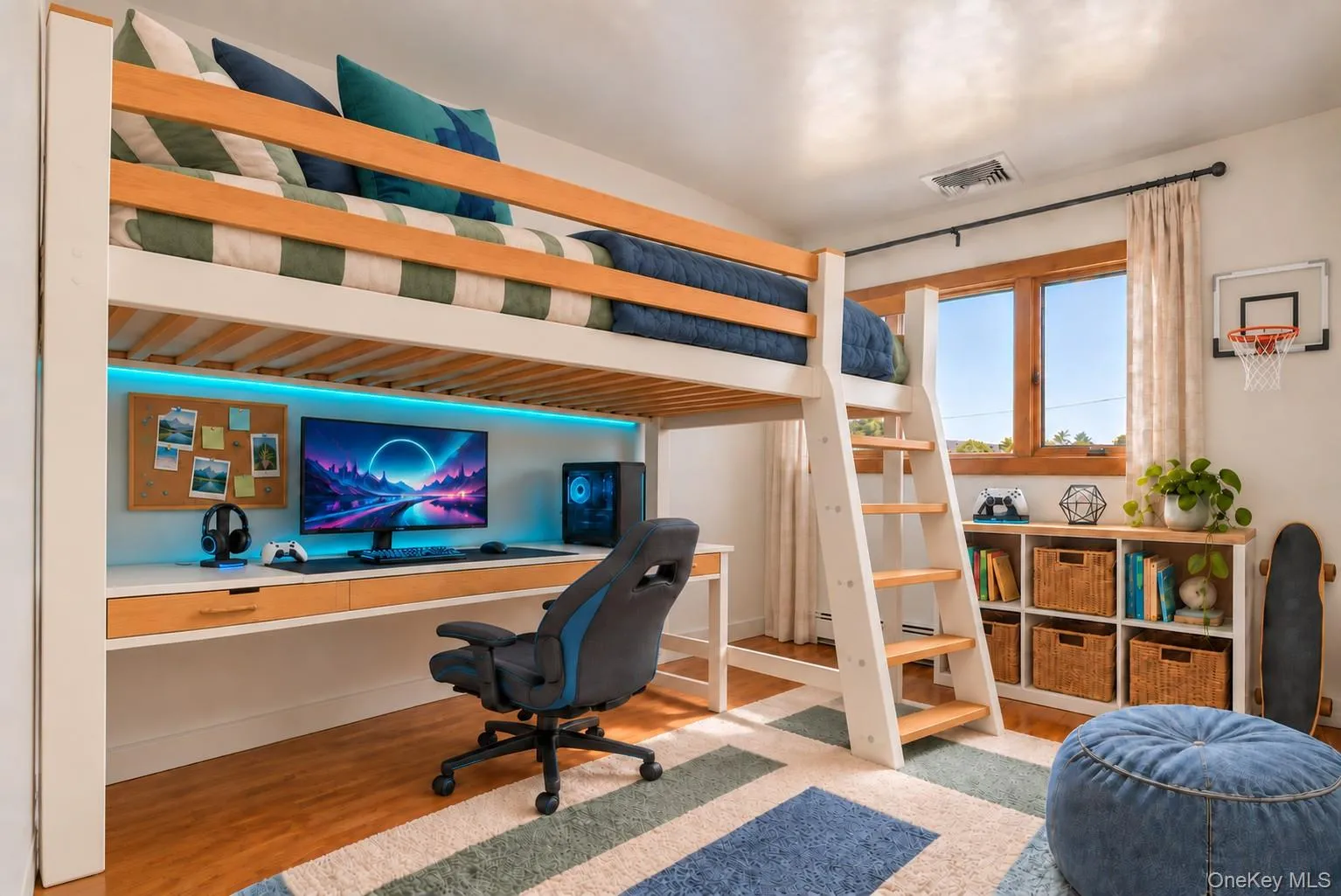 Third Bedroom - Virtually Staged as Teen Bedroom Third Bedroom - Virtually Staged as Teen Bedroom