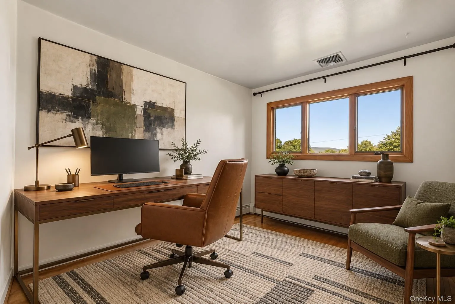 Third Bedroom - Virtually Staged as Home Office Third Bedroom - Virtually Staged as Home Office