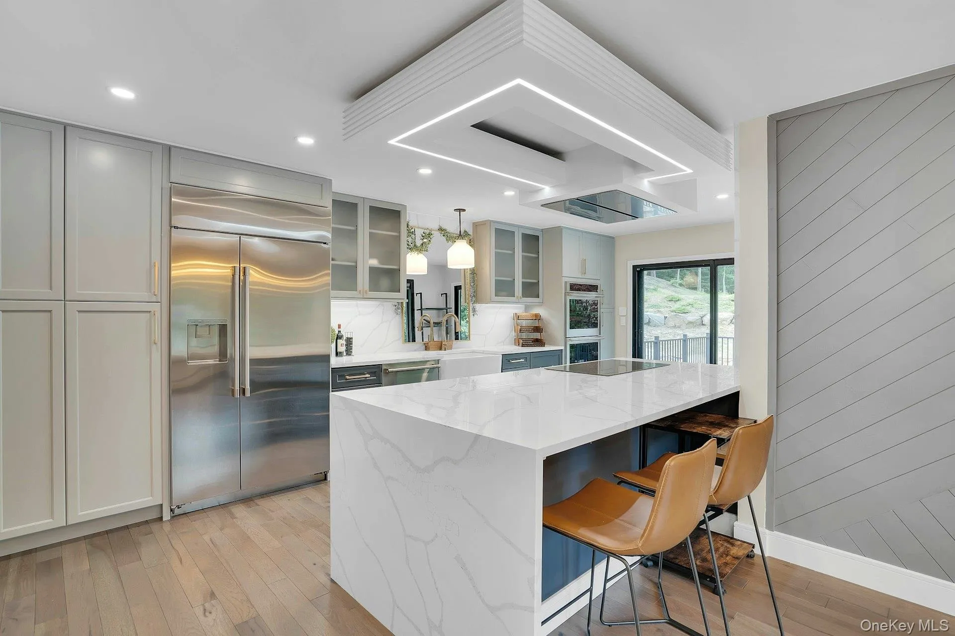 Open kitchen with center island. Open kitchen with center island.
