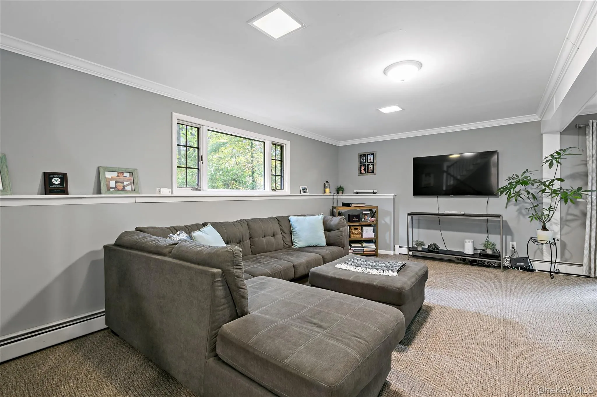 Spacious lower level recreational room. Spacious lower level recreational room.
