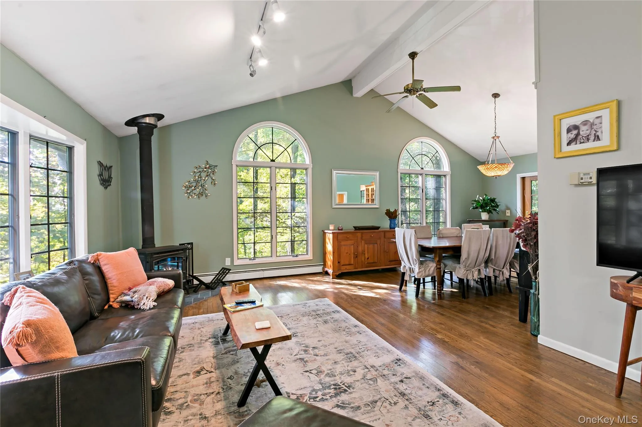 Elegant windows overlooking the woods. Tree house anybody? Elegant windows overlooking the woods. Tree house anybody?