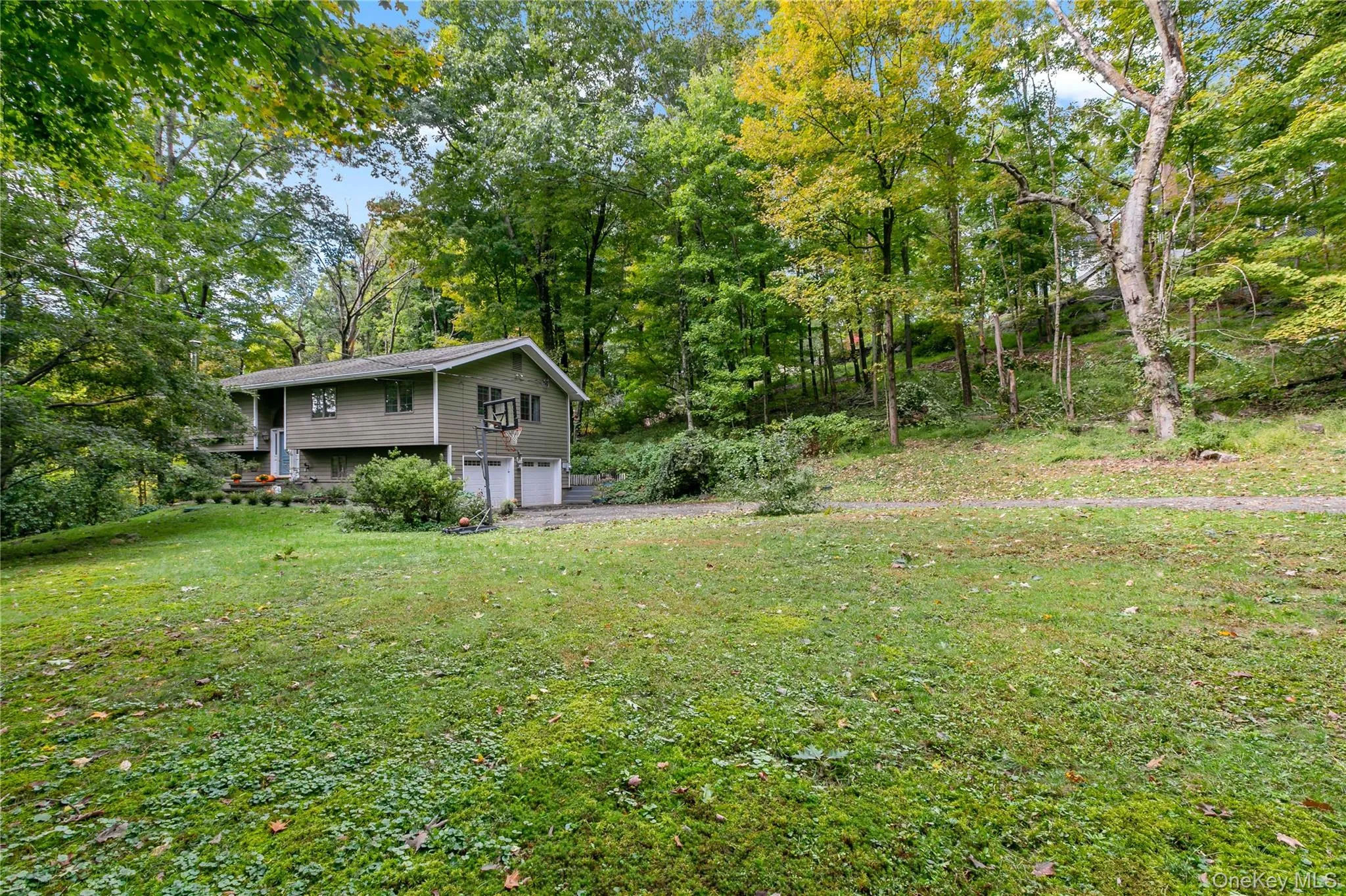 Long gracious driveway leads to the home. Long gracious driveway leads to the home.