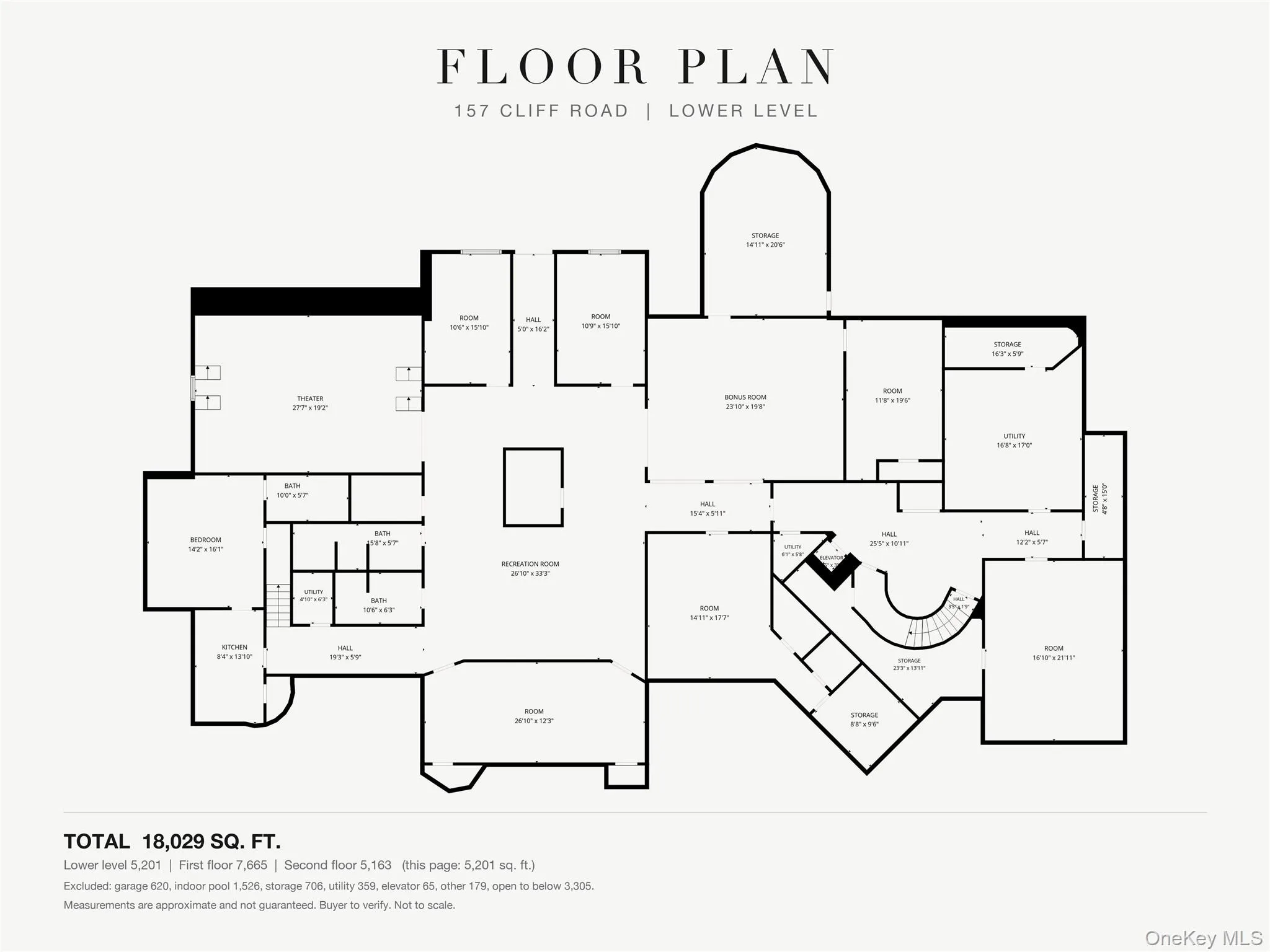 Floor plan, lower level (approximate, buyer to verify) Floor plan, lower level (approximate, buyer to verify)