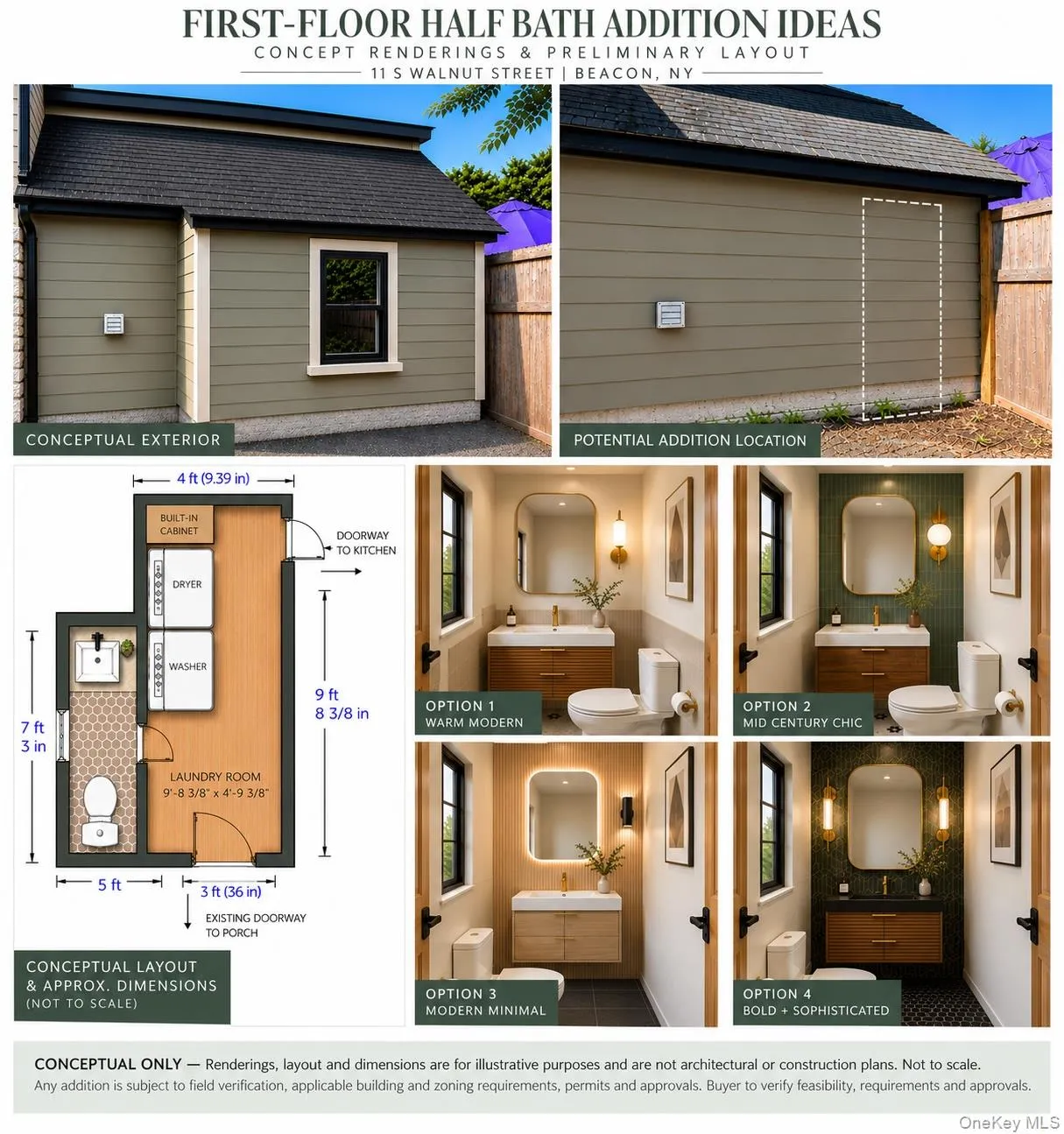 First-Floor Half Bath Addition Off Laundry Room - Concept Rendering First-Floor Half Bath Addition Off Laundry Room - Concept Rendering