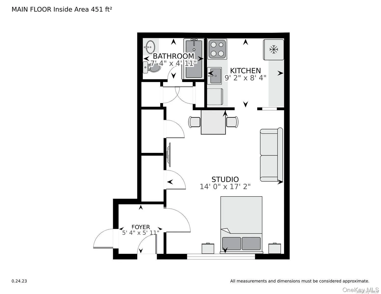 Spacious studio layout Spacious studio layout
