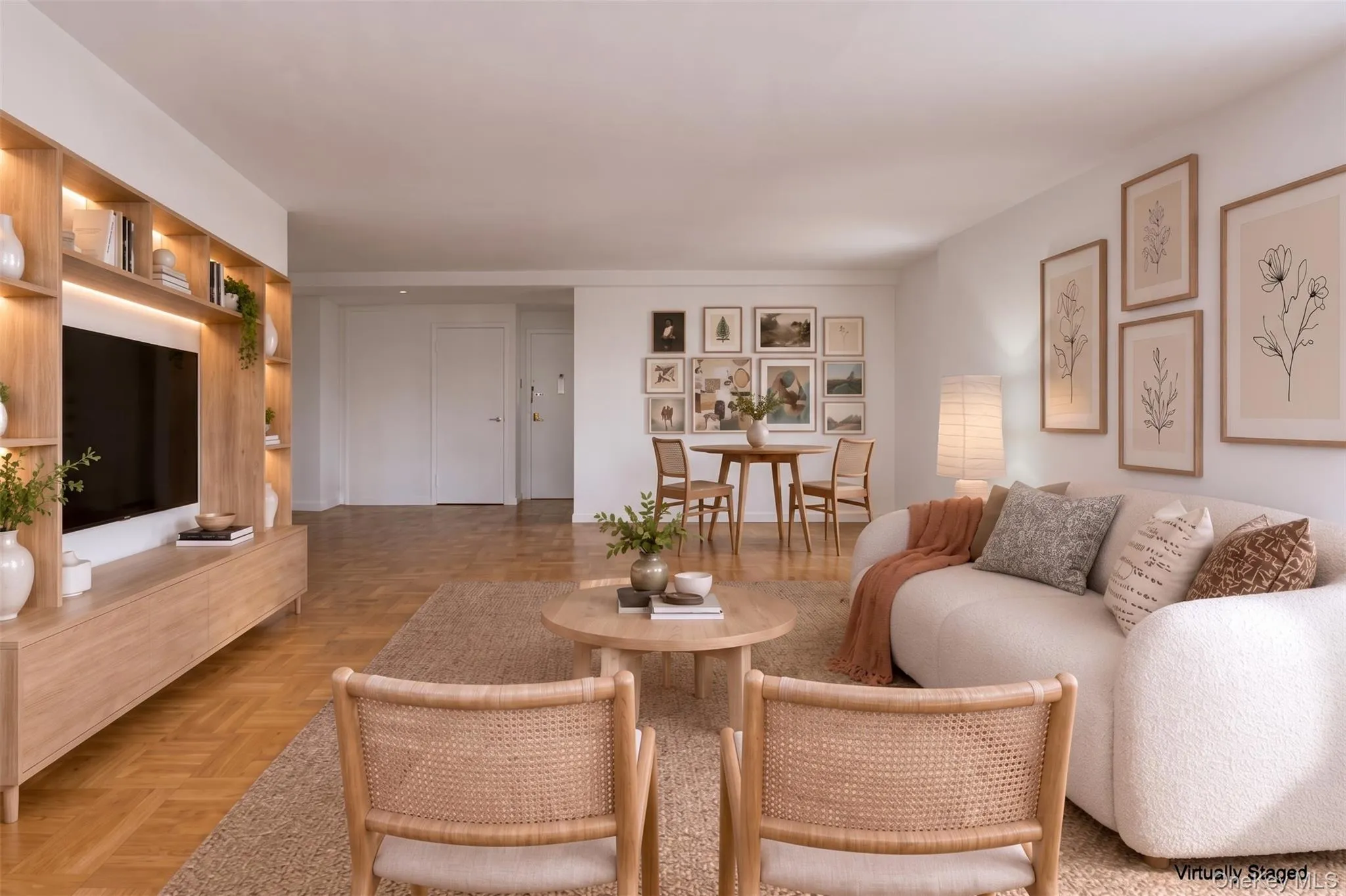 Livingroom staged with living and dinning space Livingroom staged with living and dinning space