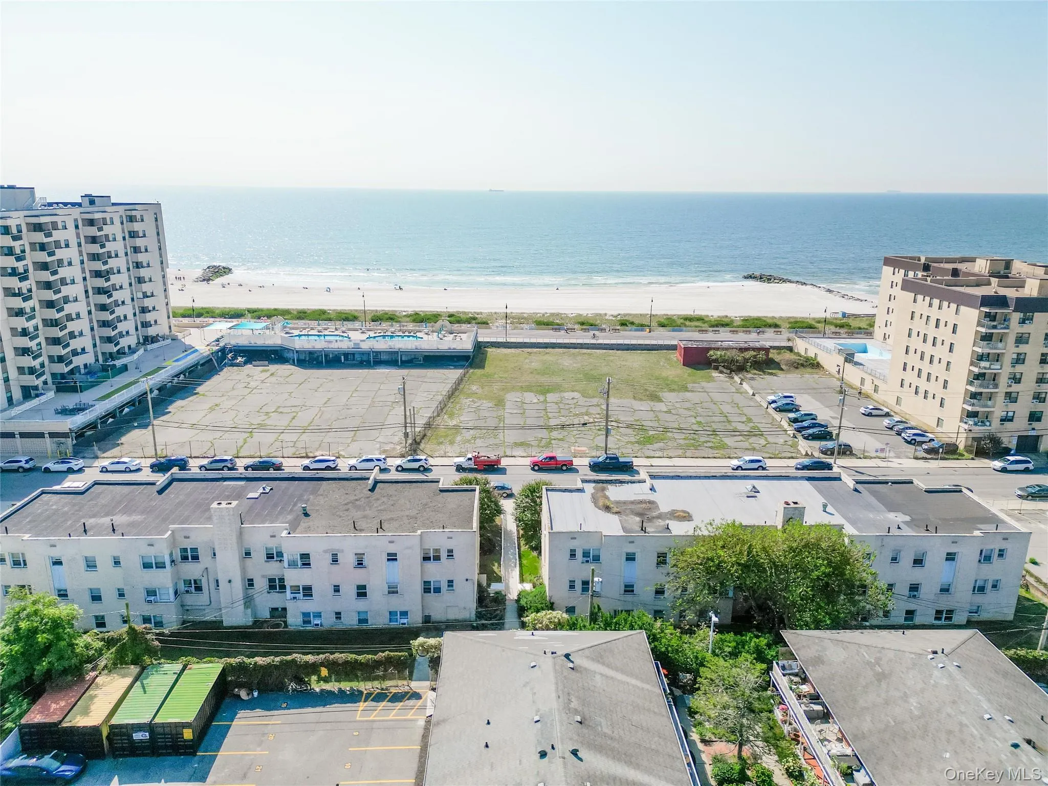 Bird's eye view of expansive beach Bird's eye view of expansive beach