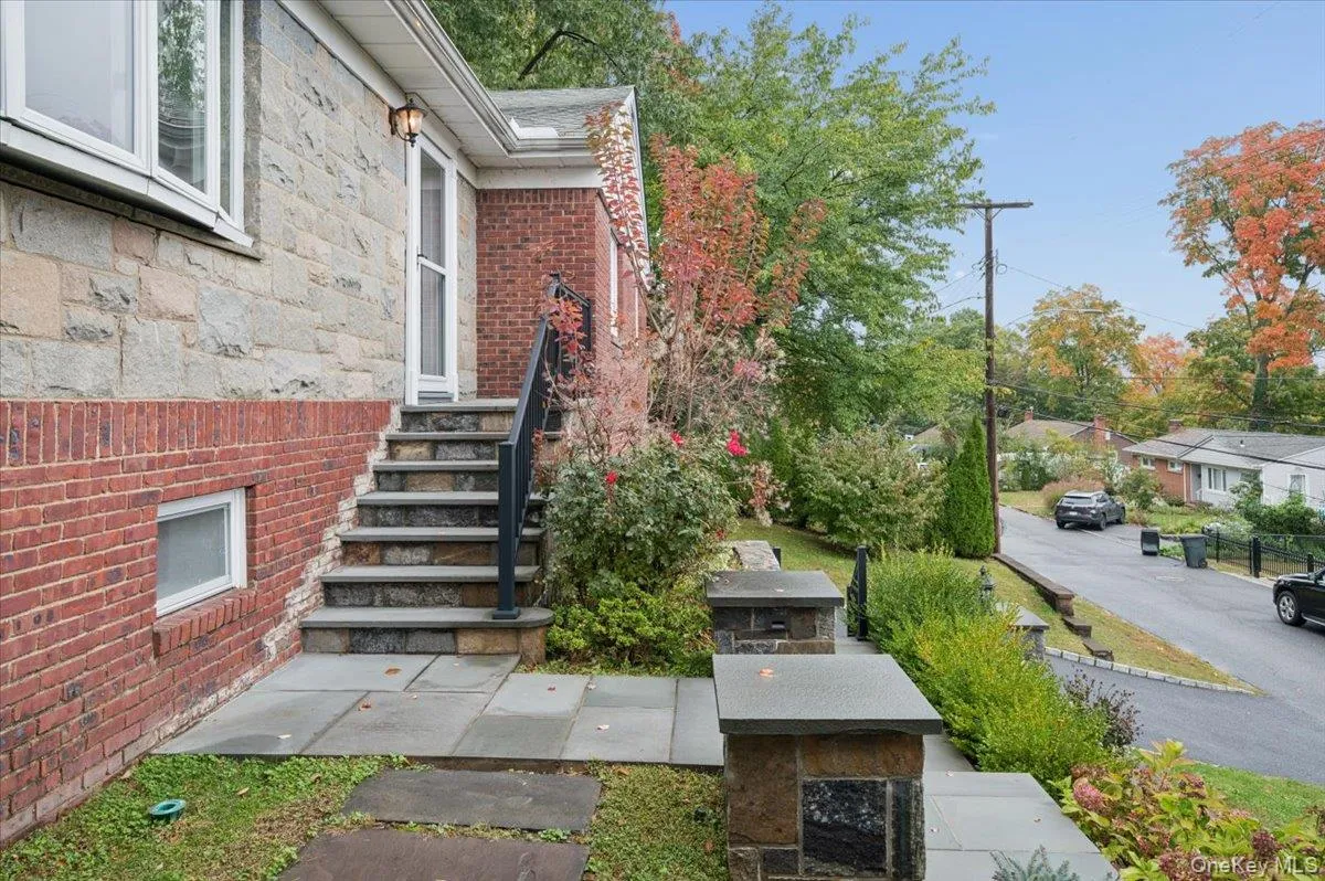 New stone steps and retaining walls. New stone steps and retaining walls.