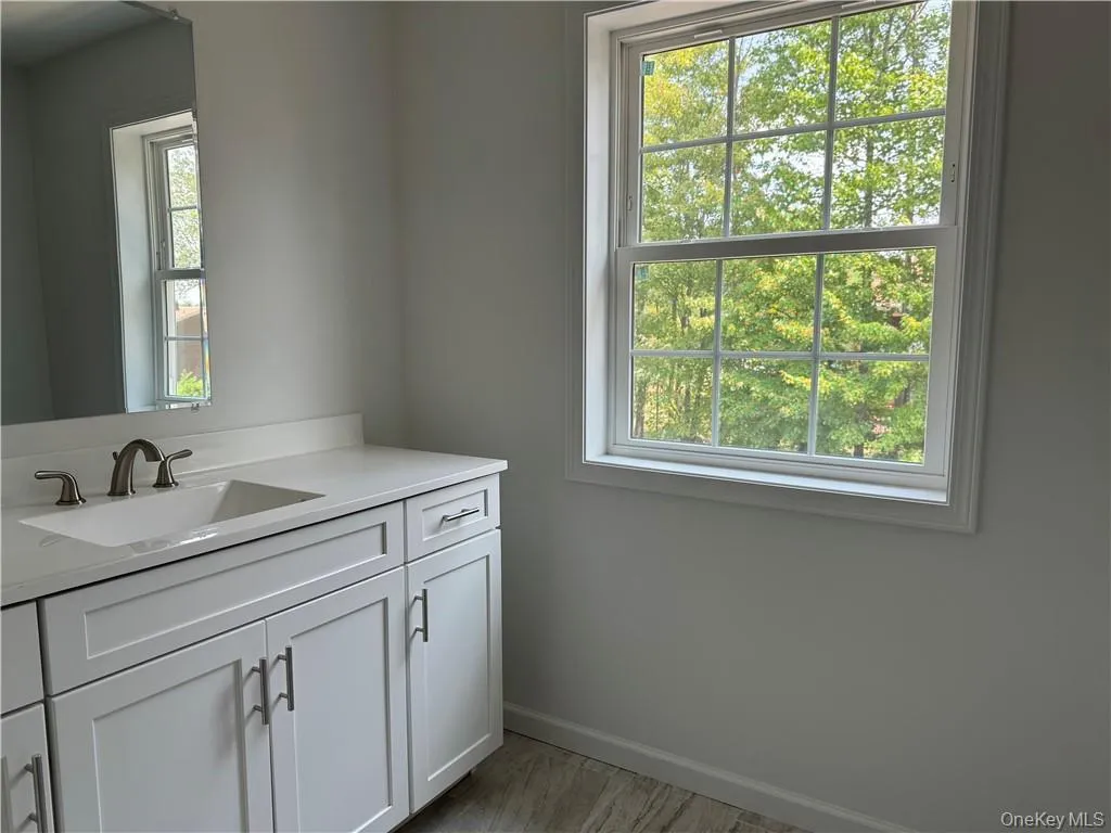Bathroom with a wealth of natural light and vanity Bathroom with a wealth of natural light and vanity