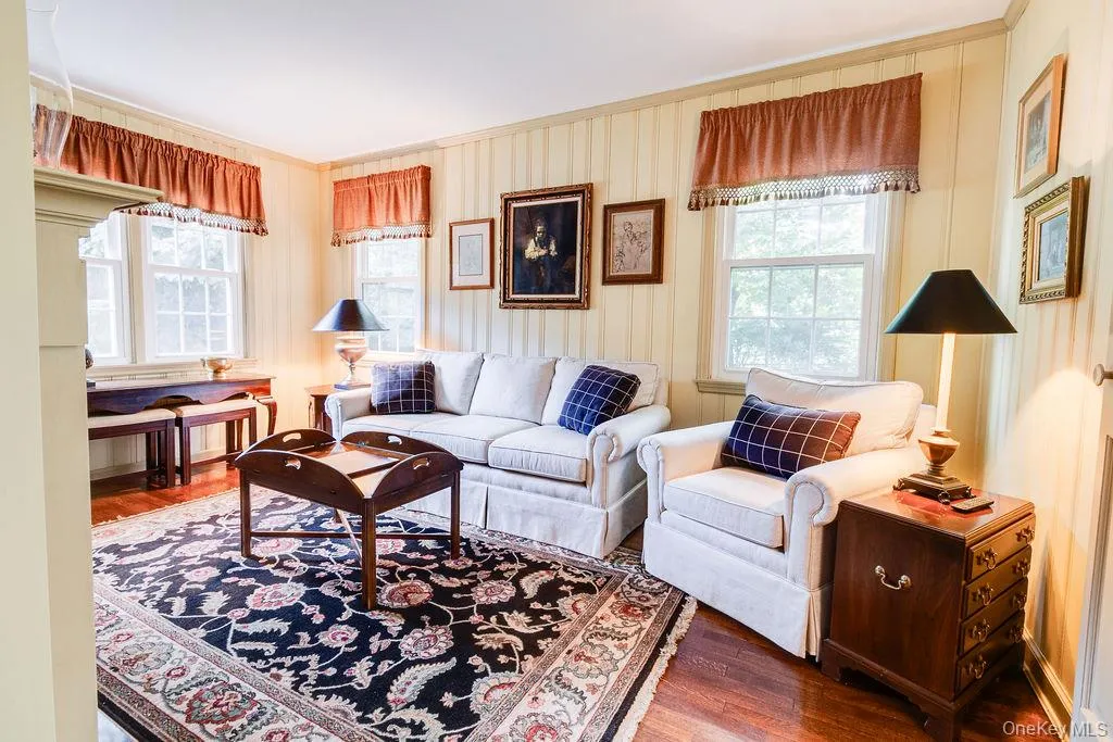 Cozy den with painted wood paneling Cozy den with painted wood paneling