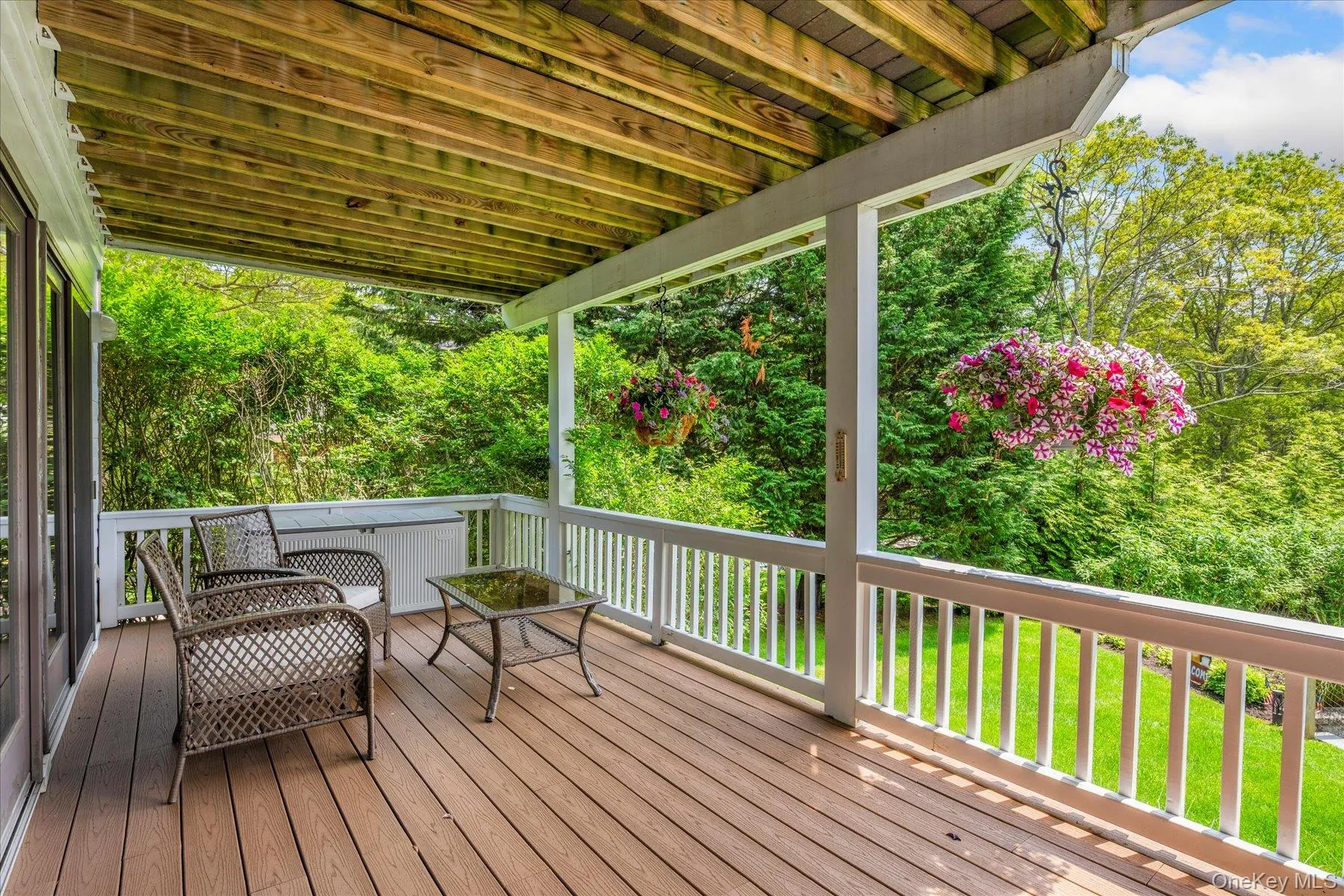 Deck with a yard Deck with a yard