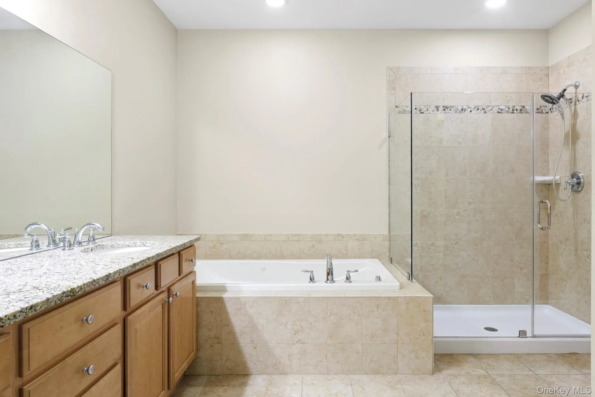 Double Vanity, Jacuzzi tub, Shower and water closet Double Vanity, Jacuzzi tub, Shower and water closet