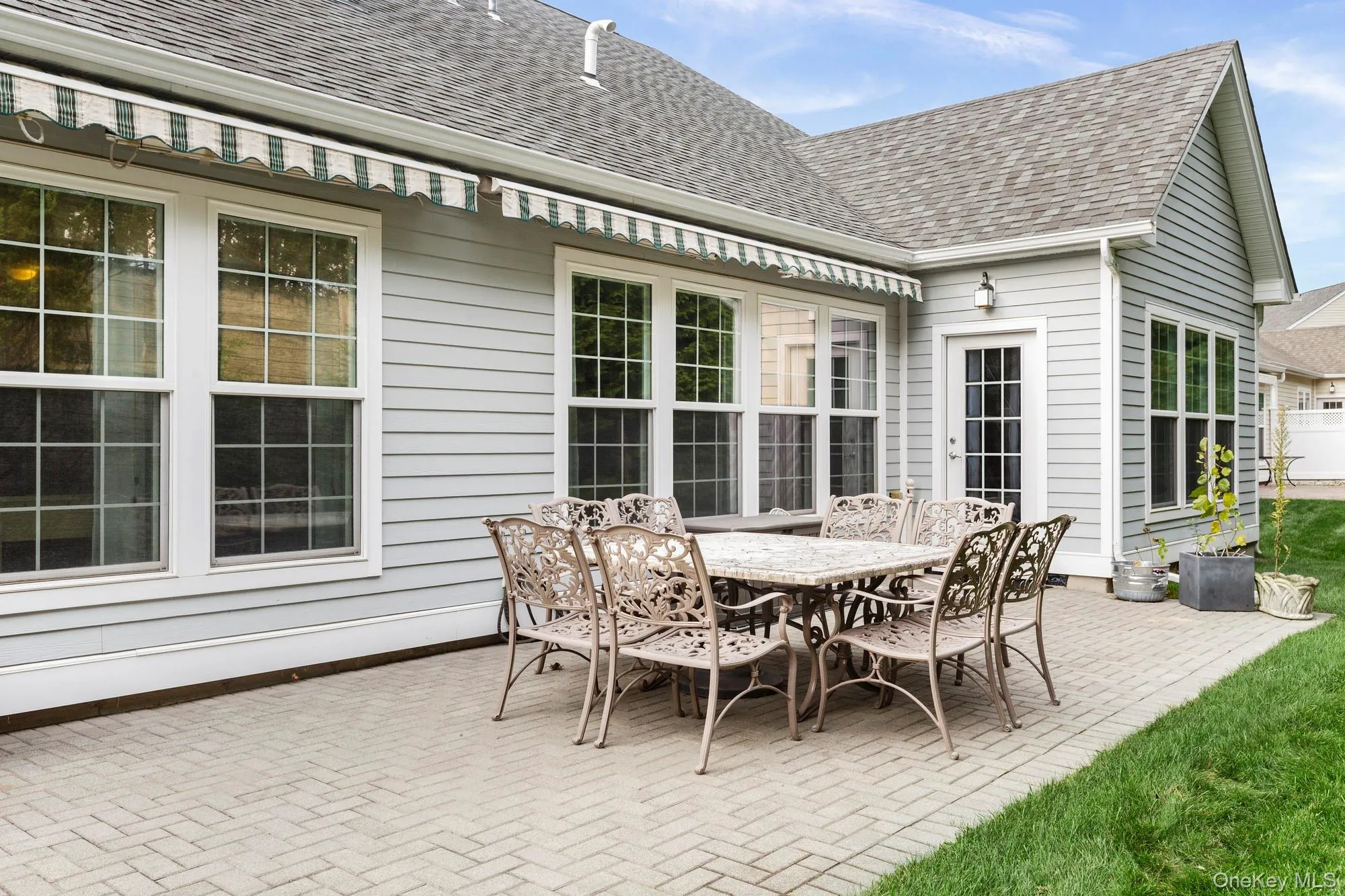 Private Patio area with awnings. Private Patio area with awnings.