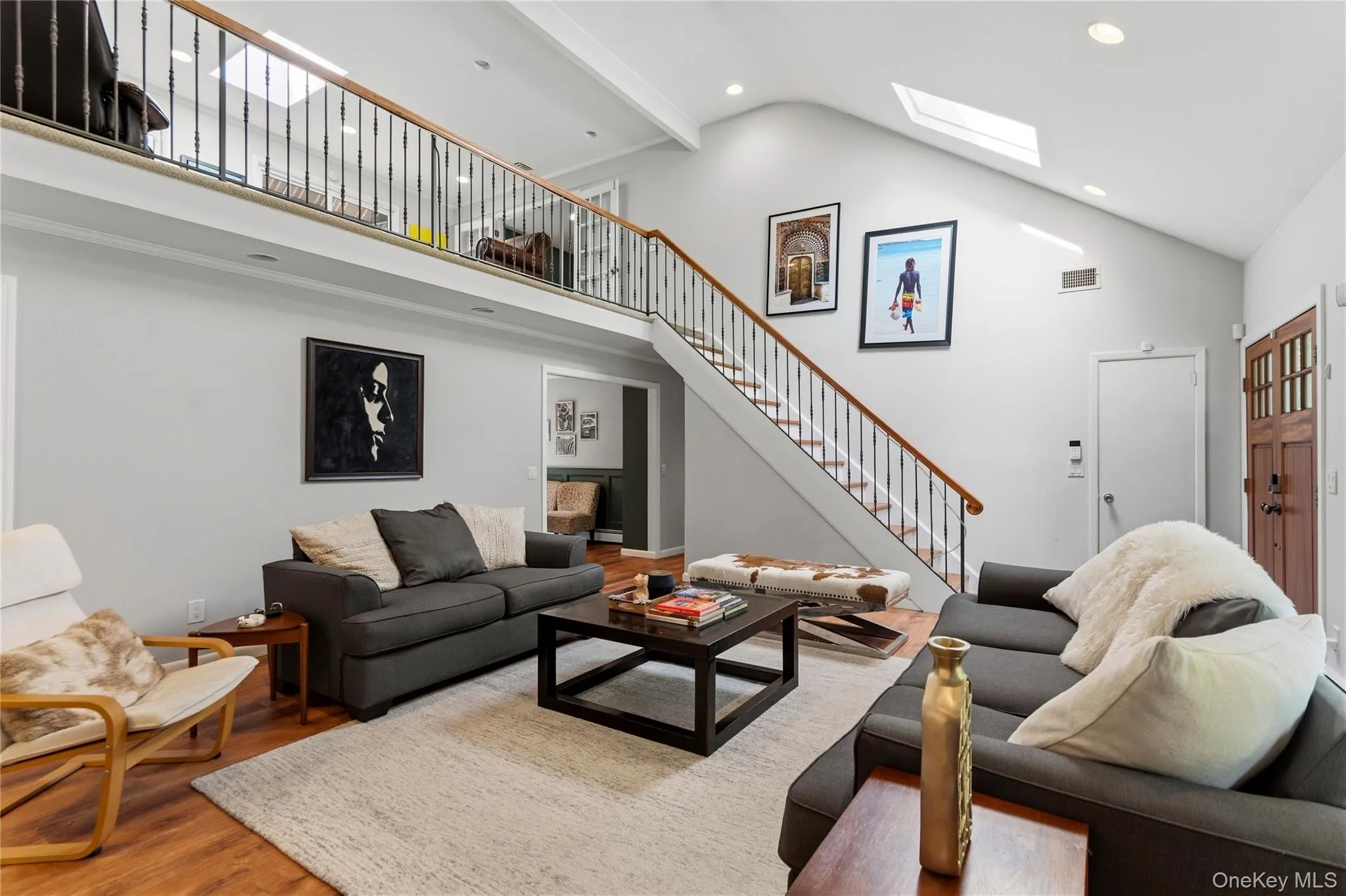 Entry with View of Stairs and Loft with 2 Skylights Entry with View of Stairs and Loft with 2 Skylights