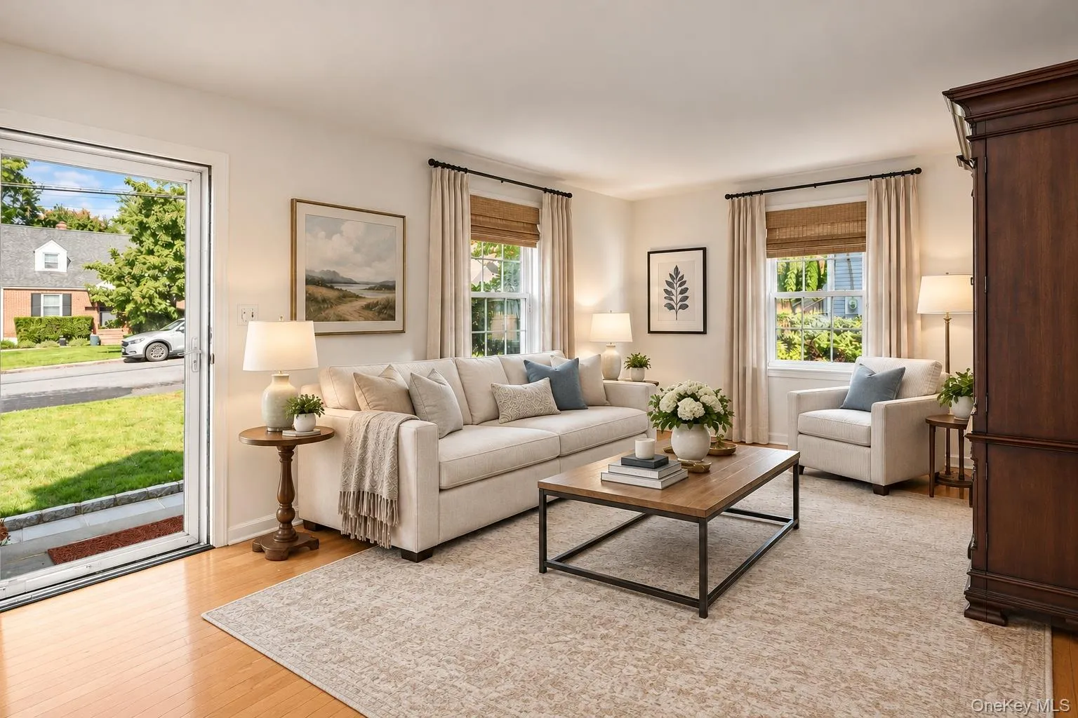 VIRTUALLY STAGED-Living room with hardwood floors VIRTUALLY STAGED-Living room with hardwood floors