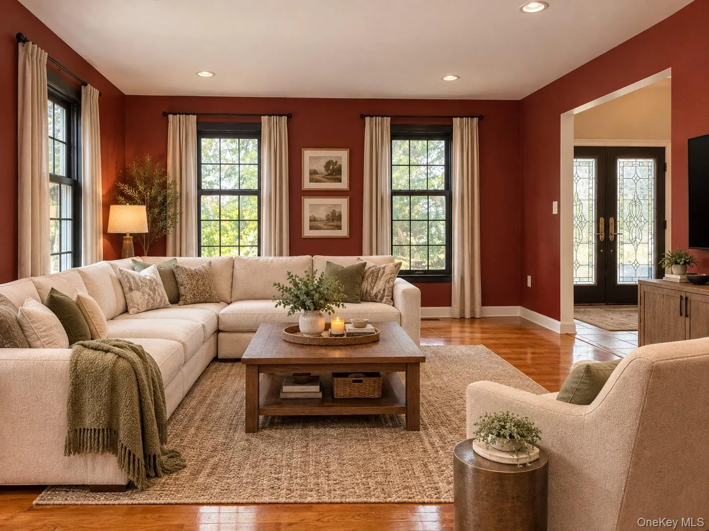 This cozy living room offers a wood burning fireplace and sliding glass doors to your back yard getaway. This cozy living room offers a wood burning fireplace and sliding glass doors to your back yard getaway.