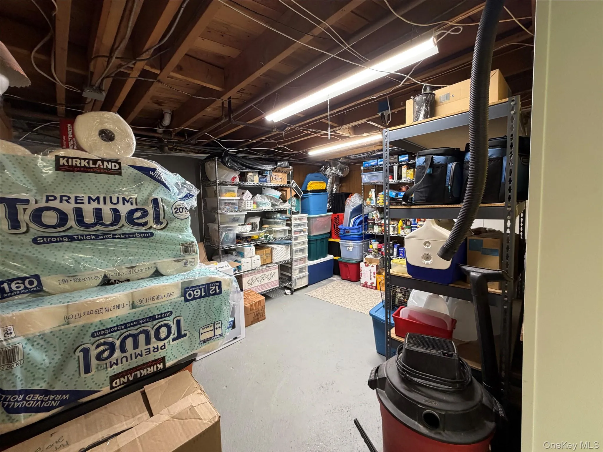 Endless storage, in basement, painted floors Endless storage, in basement, painted floors