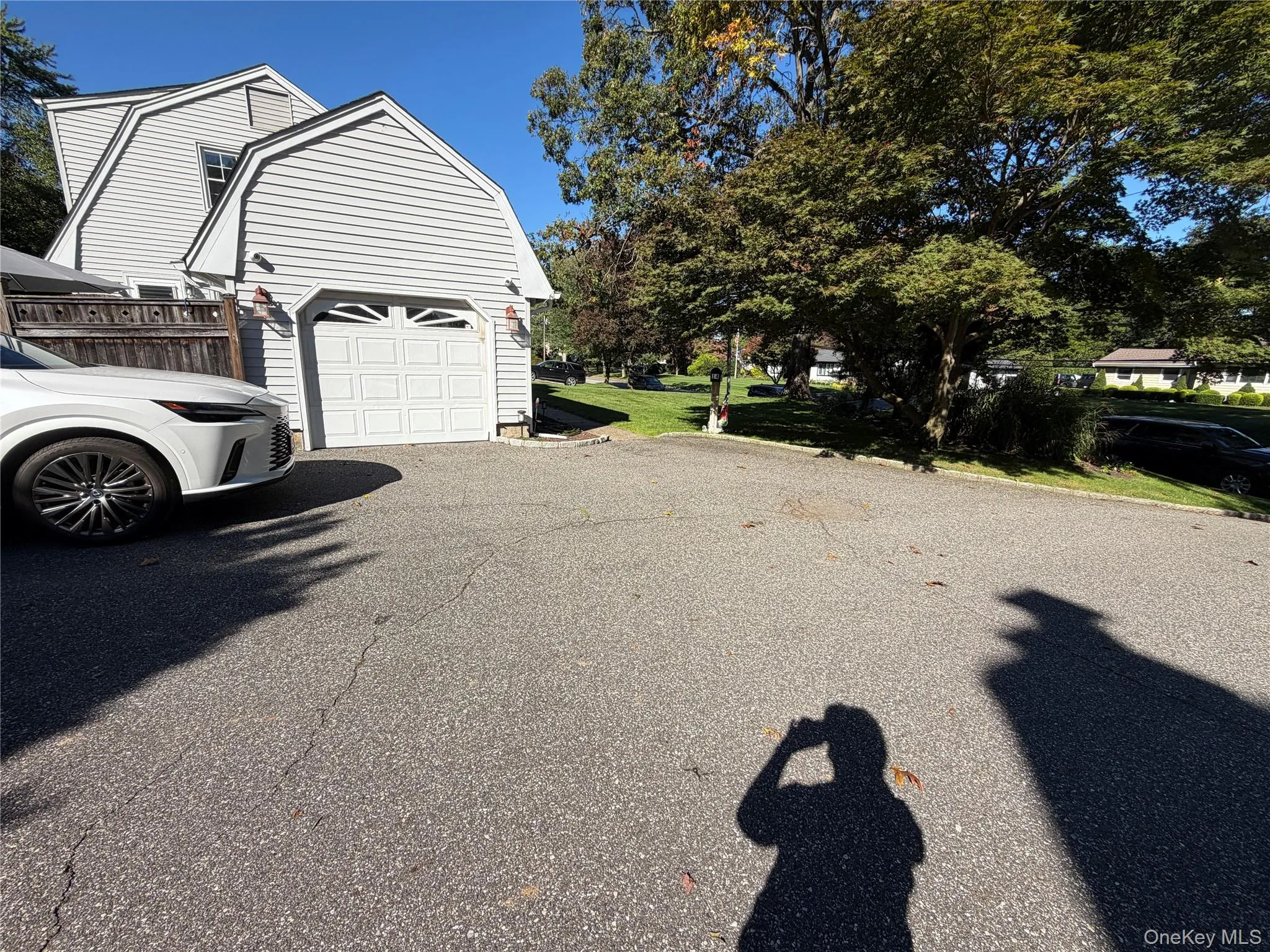 garage and front yard, quite private from the road garage and front yard, quite private from the road