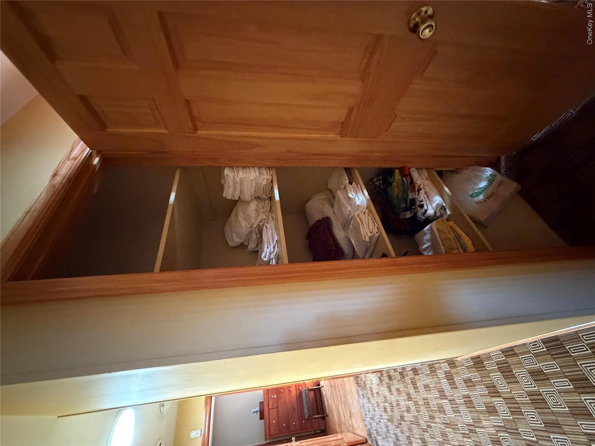 Upstairs hall closet, linens, toiletries, and storage Upstairs hall closet, linens, toiletries, and storage