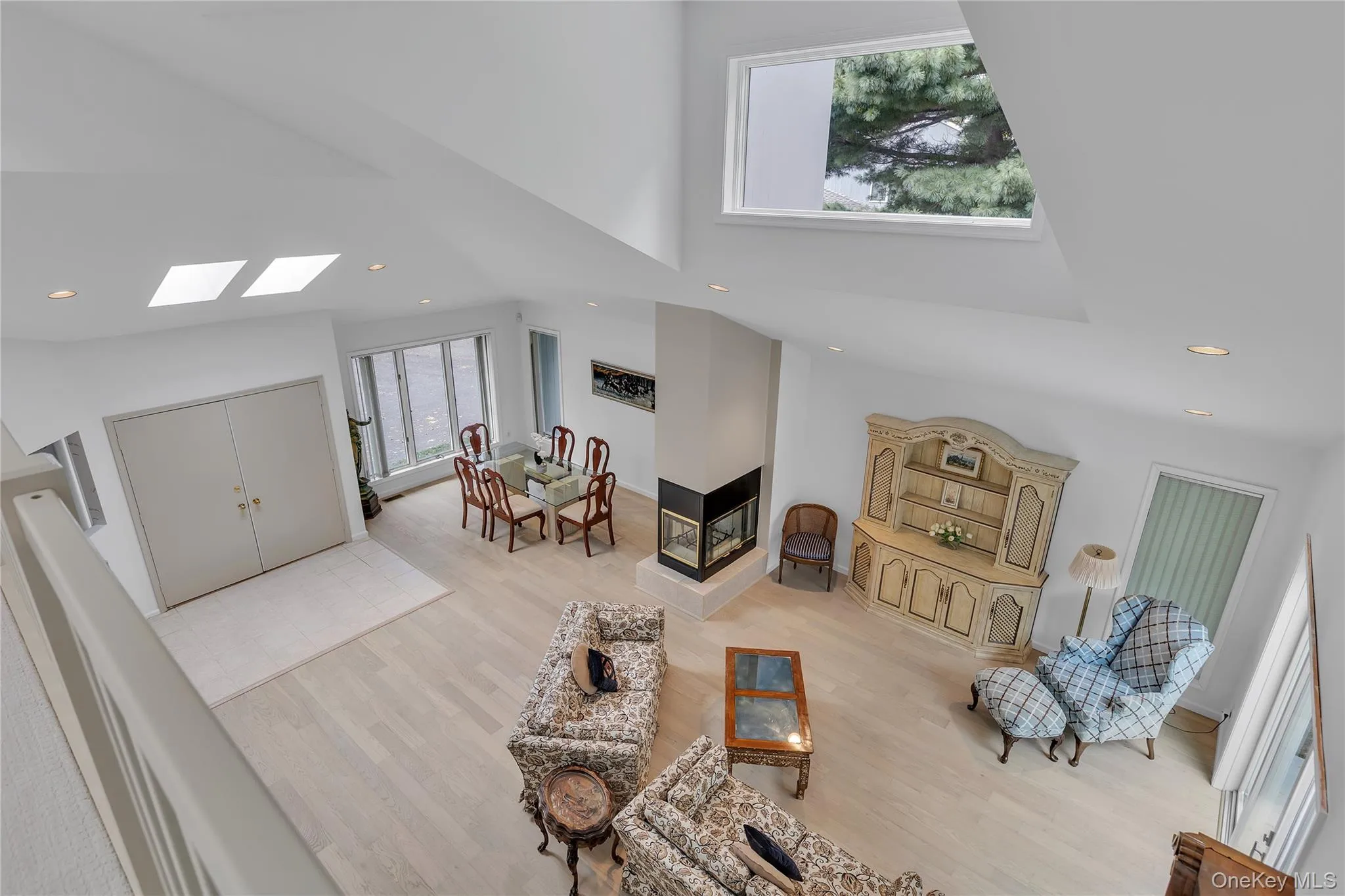 Cathedral ceiling with skylights and recessed lighting Cathedral ceiling with skylights and recessed lighting