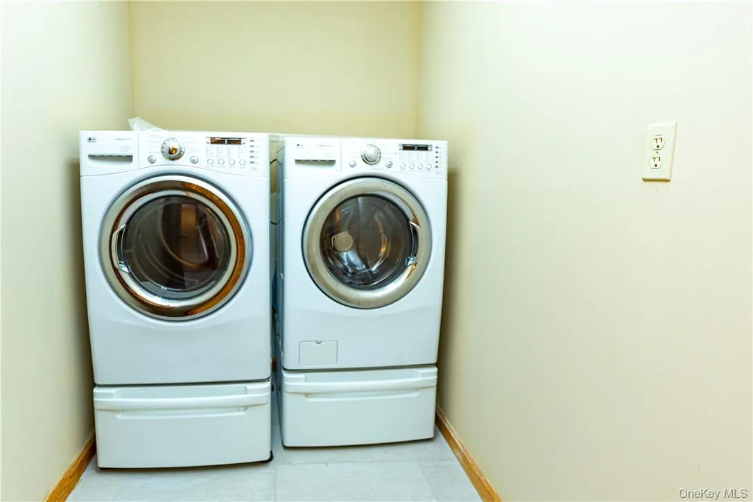 The laundry room with front loaders. The laundry room with front loaders.