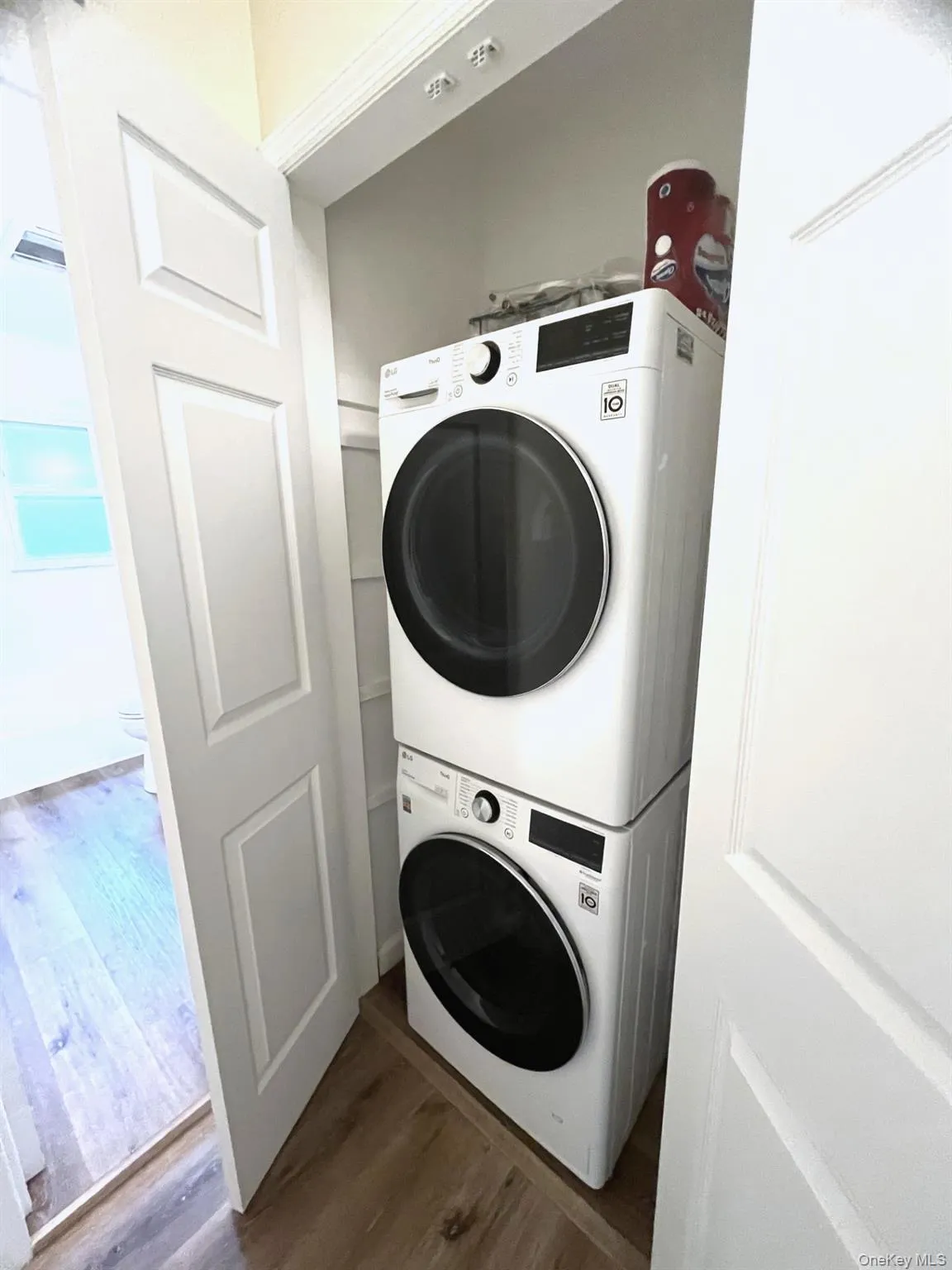 Laundry convenient in hall closet Laundry convenient in hall closet