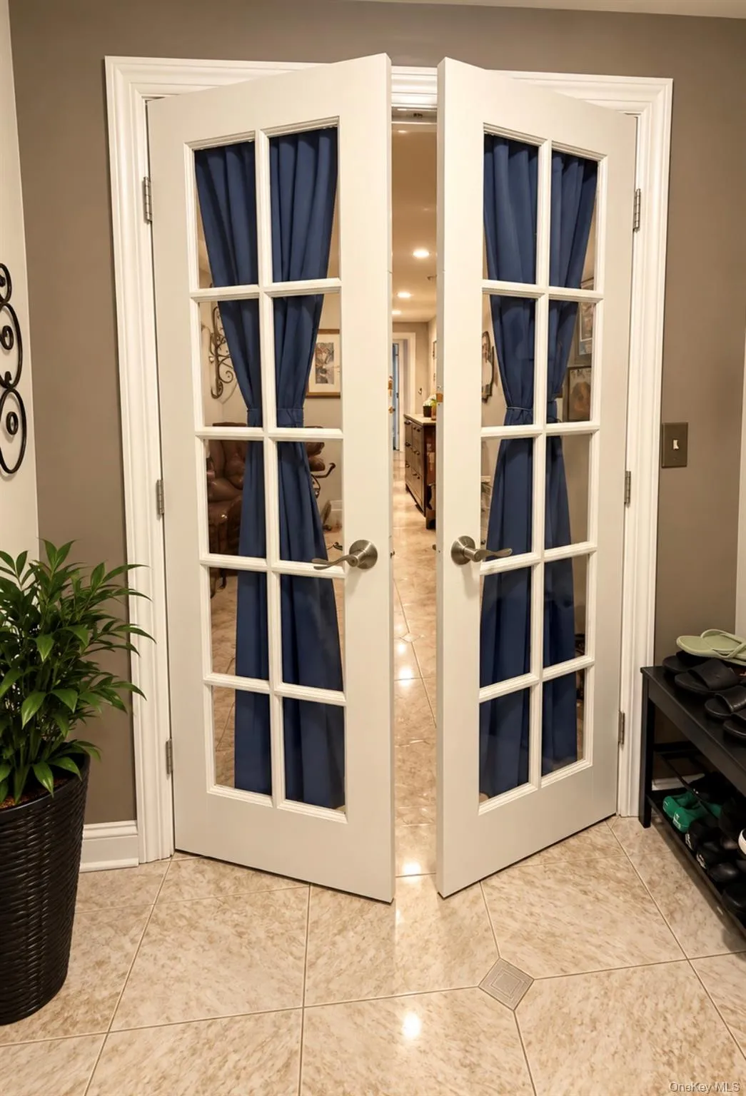 French doors with glass panels and brushed nickel hardware French doors with glass panels and brushed nickel hardware