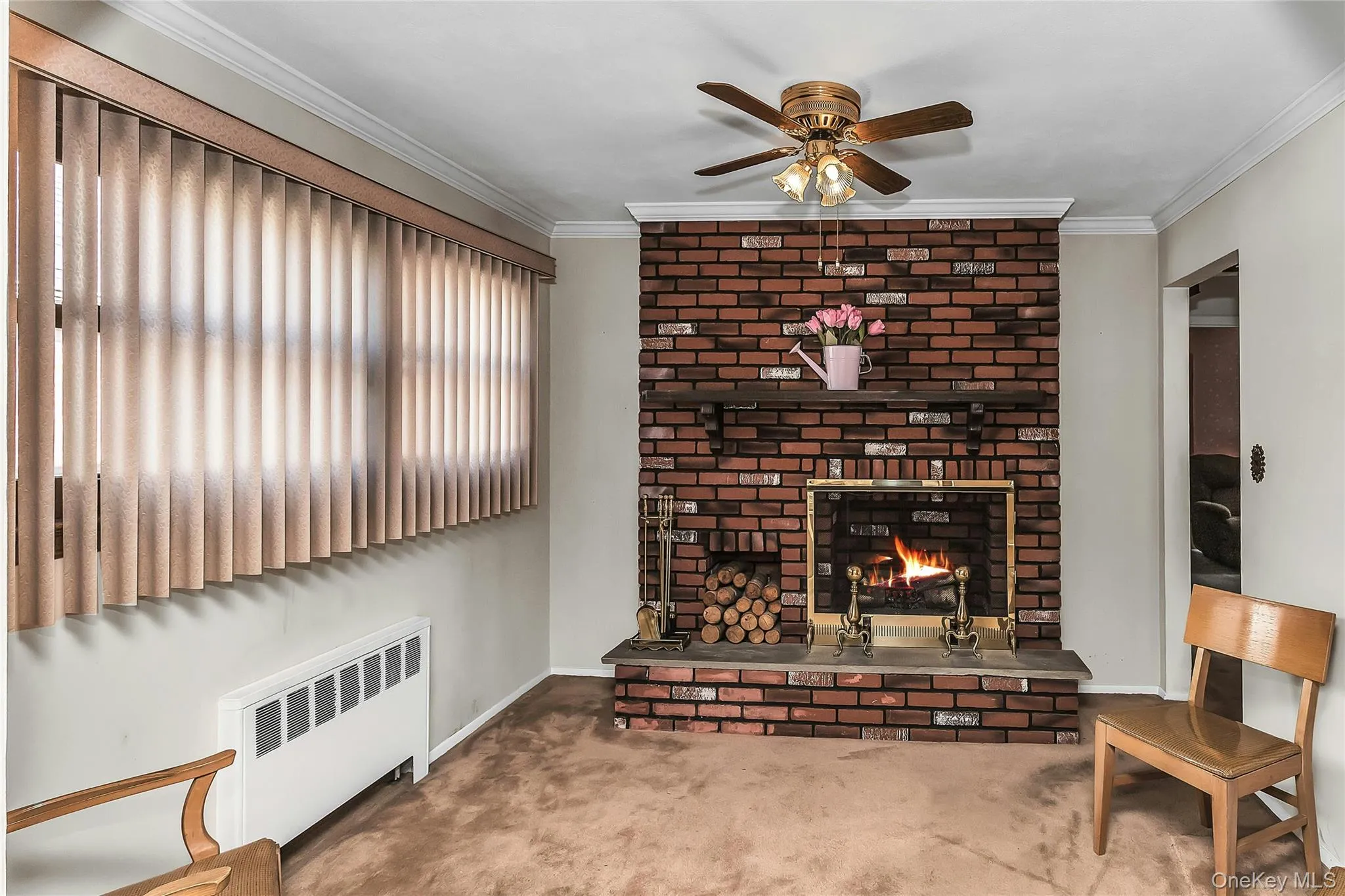 fireplace is electric. decorative only fireplace is electric. decorative only