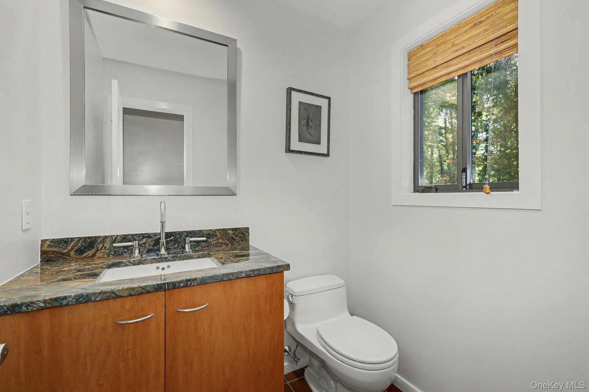 First-floor powder room. First-floor powder room.