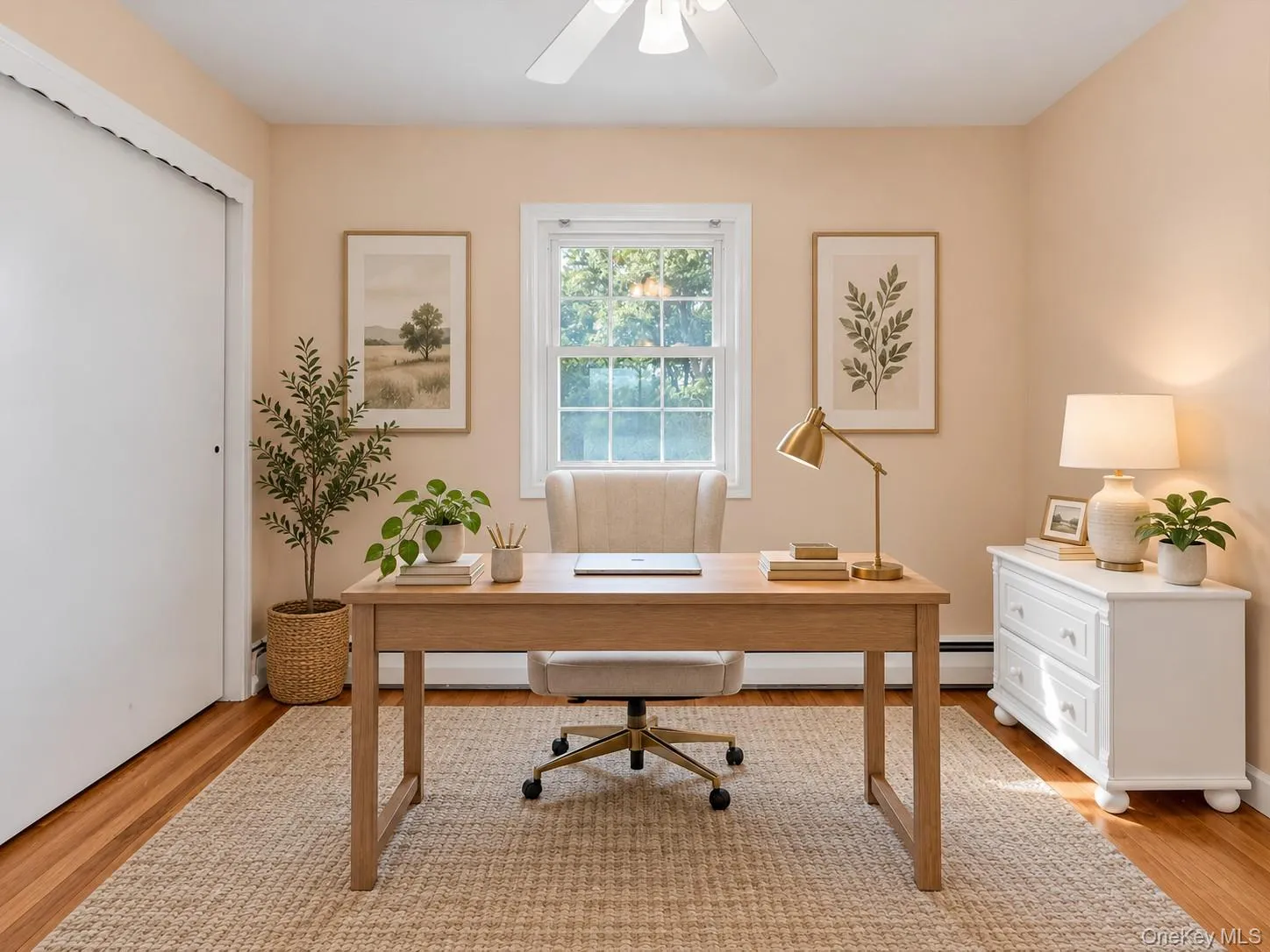 Bedroom setup as office virtually staged Bedroom setup as office virtually staged