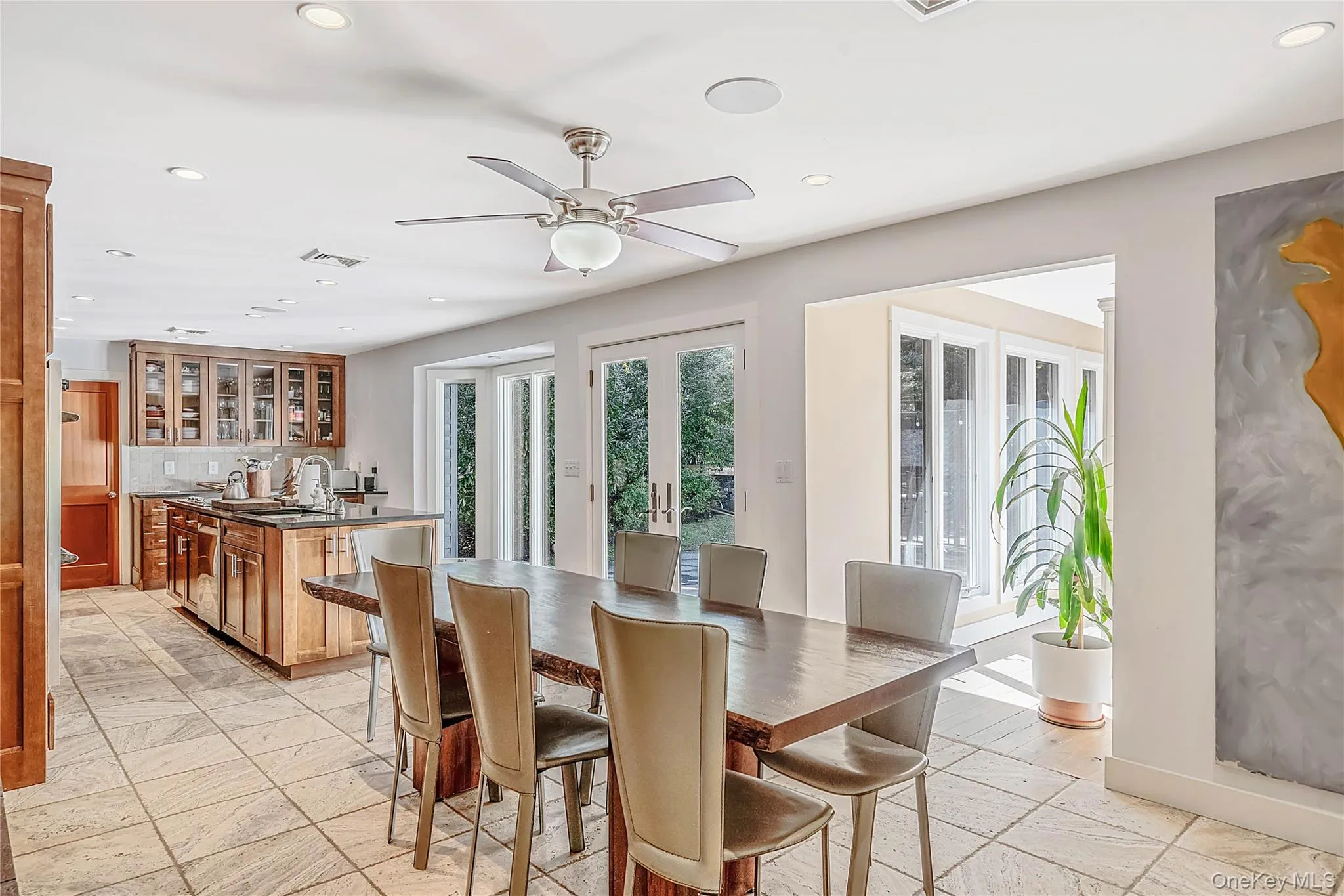 Dining Area with French doors to rear patio and yard Dining Area with French doors to rear patio and yard