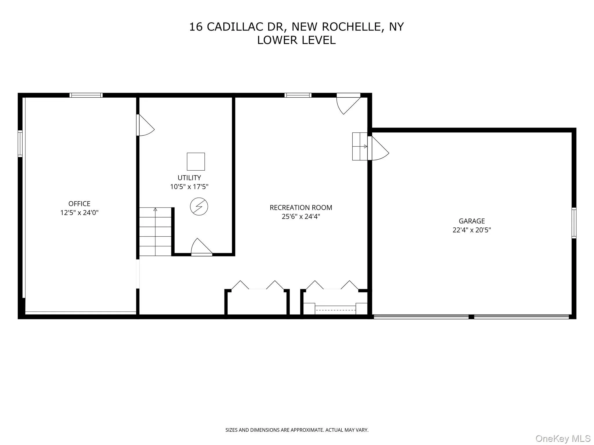 Floor plan of basement and garage. Floor plan of basement and garage.