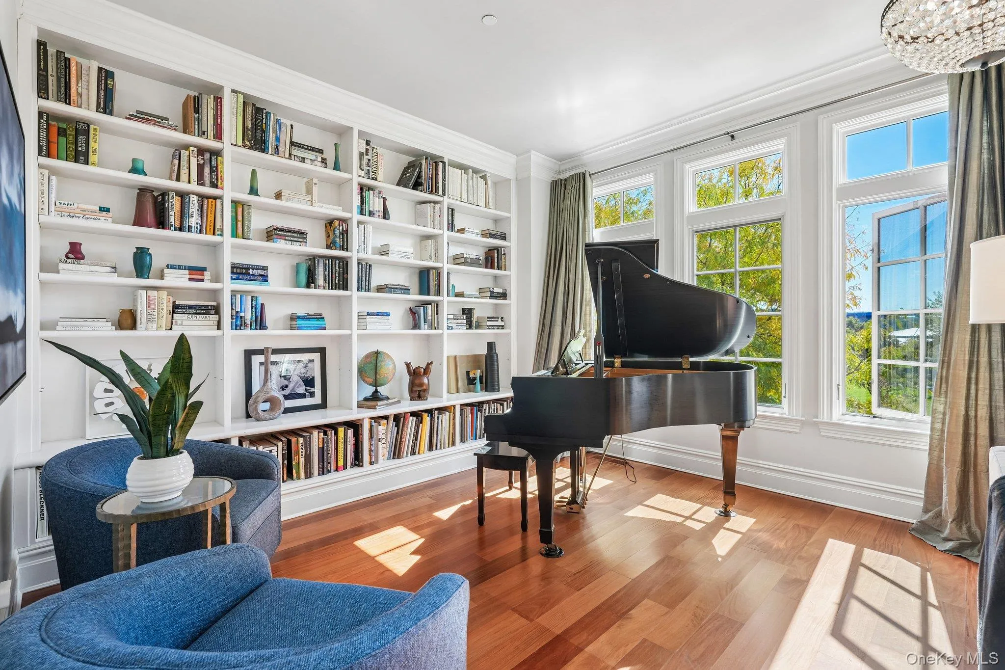 Formal entertaining area with built in bookshelves Formal entertaining area with built in bookshelves