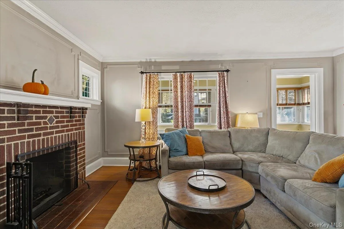 With brick wood burning fireplace With brick wood burning fireplace