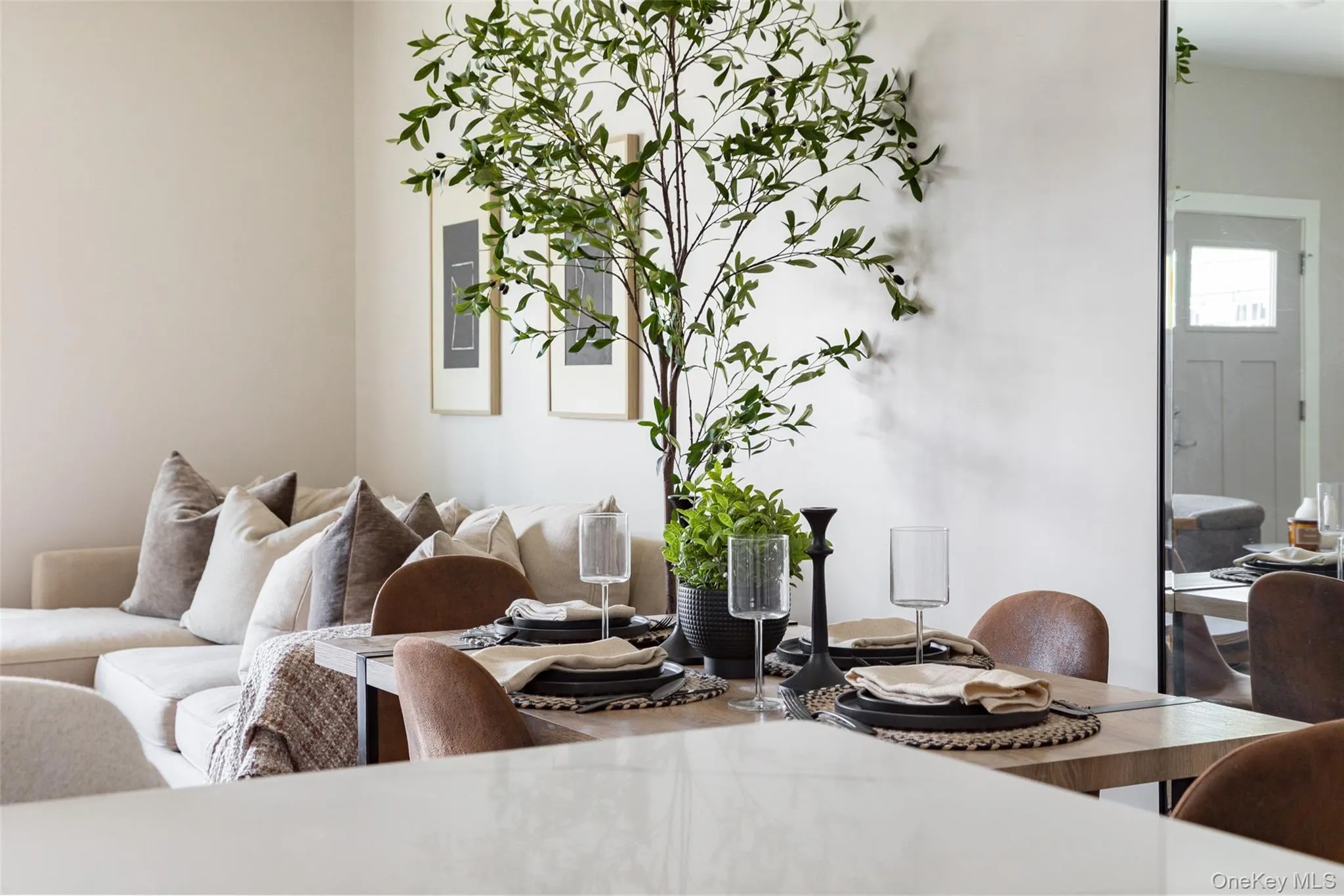 Open dining area with quartz countertops. Open dining area with quartz countertops.