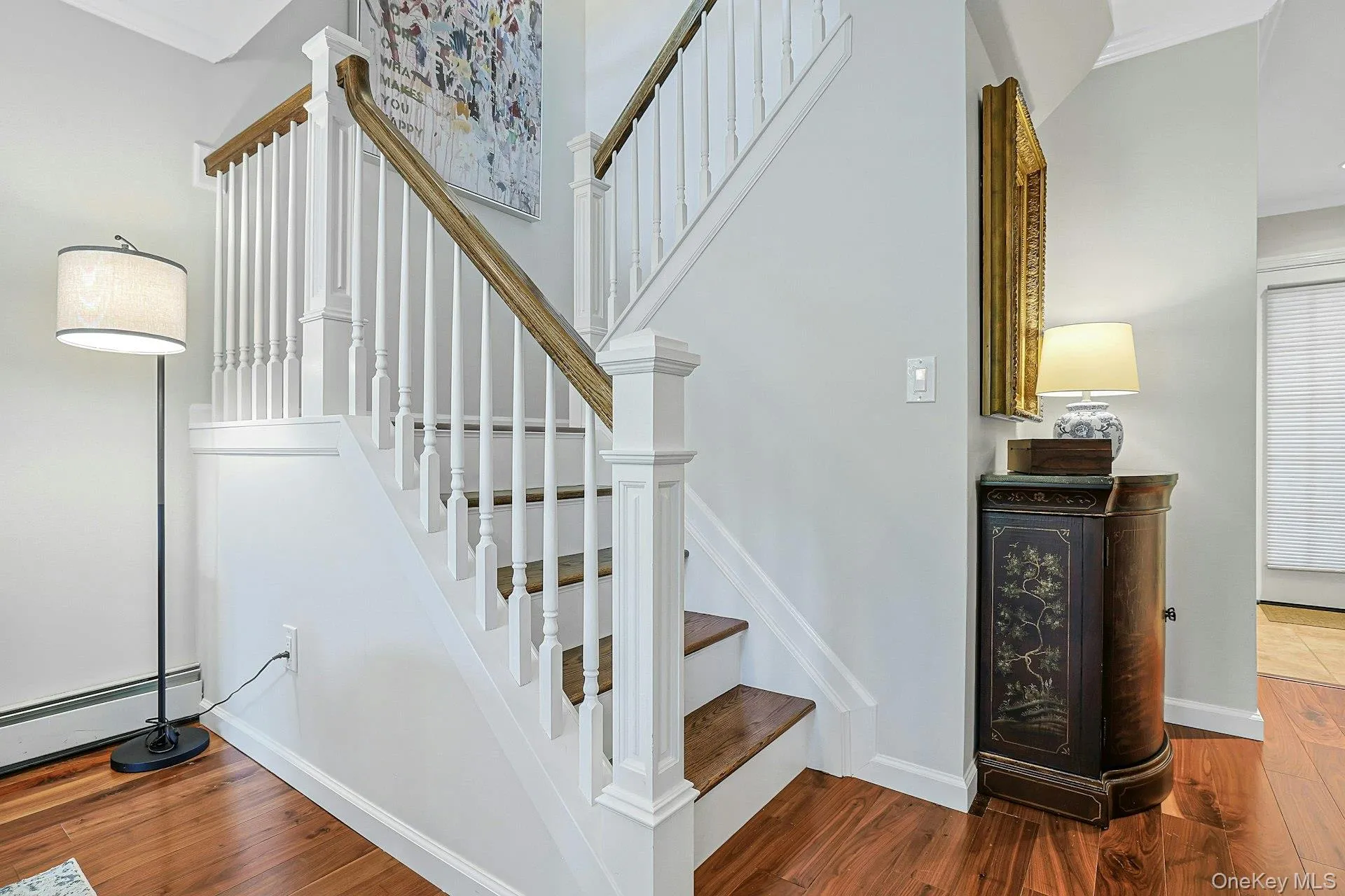 New railing and hardwood treads New railing and hardwood treads
