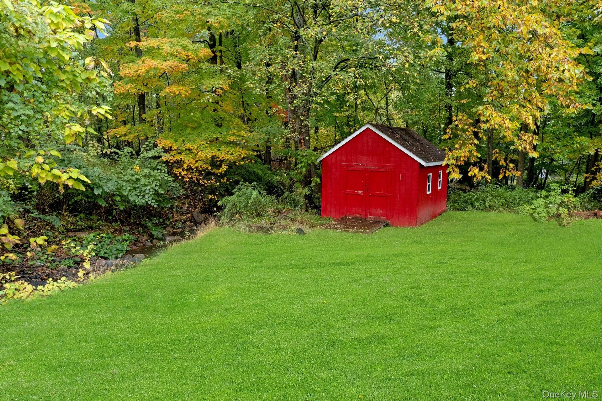 Red shed for storage. Red shed for storage.