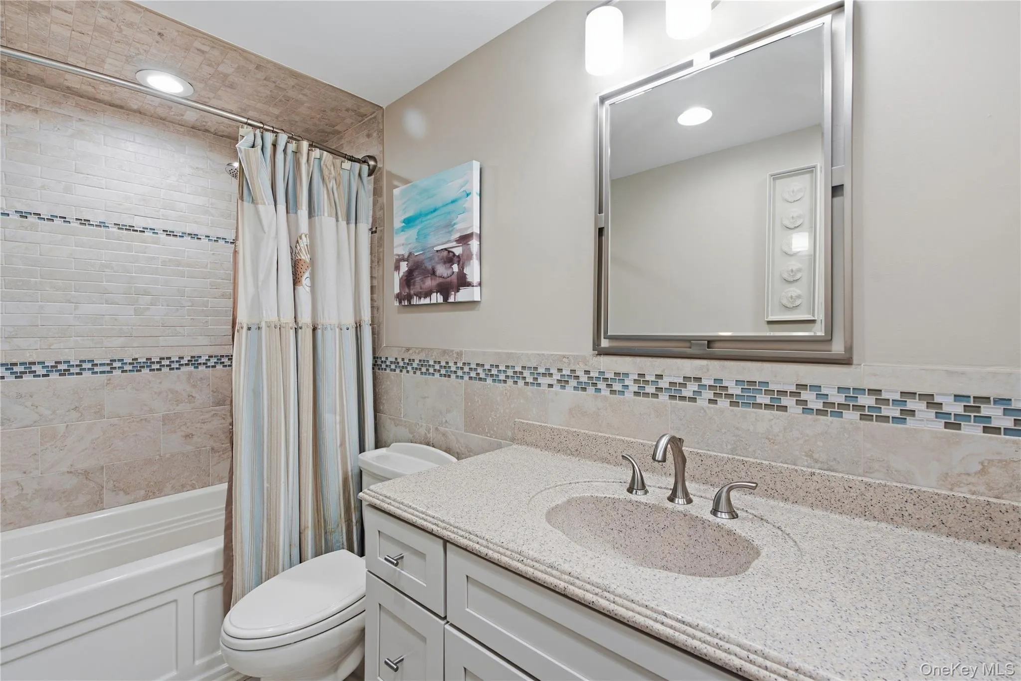 Updated bathroom with tub Updated bathroom with tub