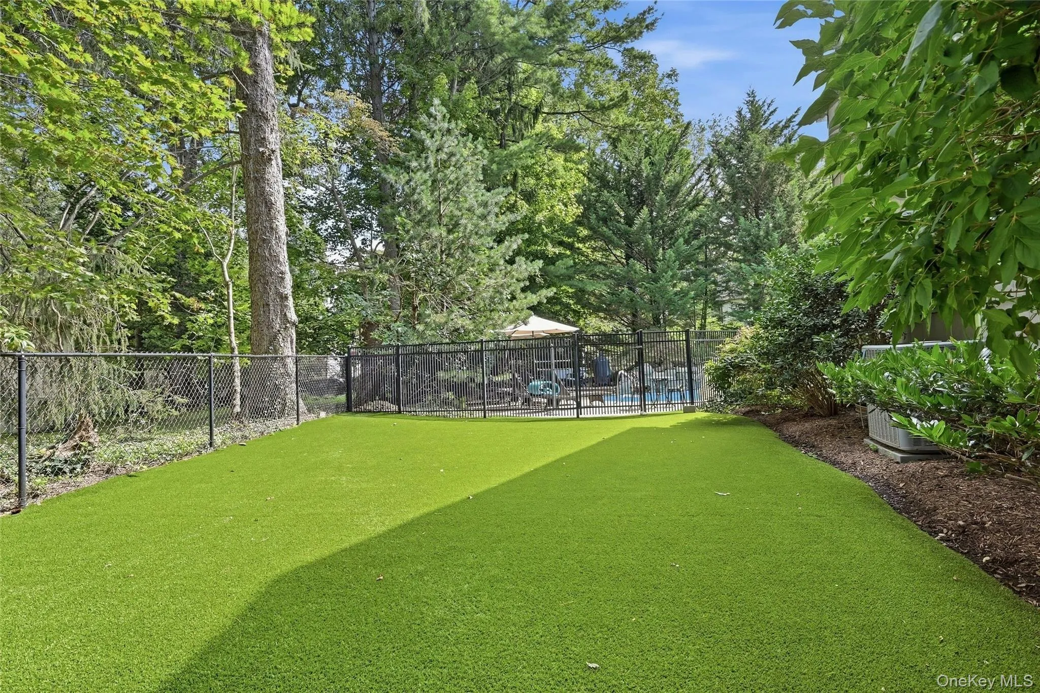 Turf fenced dog run Turf fenced dog run