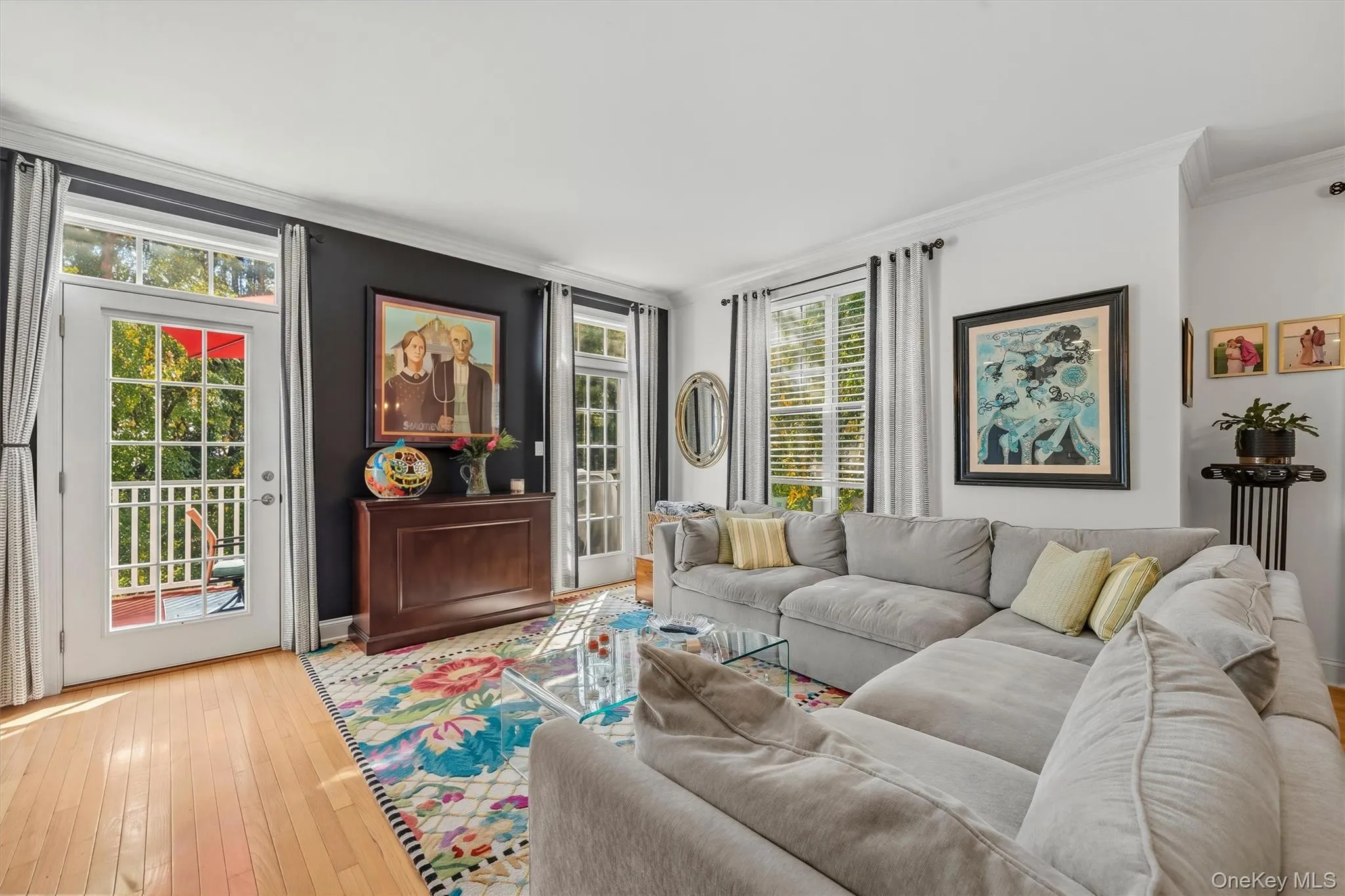 With windows everywhere and a French door leading out to your private deck overlooking the trees. With windows everywhere and a French door leading out to your private deck overlooking the trees.