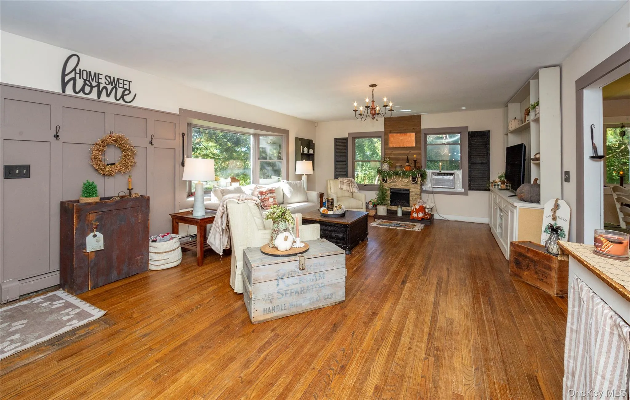 The decorative fireplace is the perfect spot for a wood burning fireplace or pellet stove. The decorative fireplace is the perfect spot for a wood burning fireplace or pellet stove.