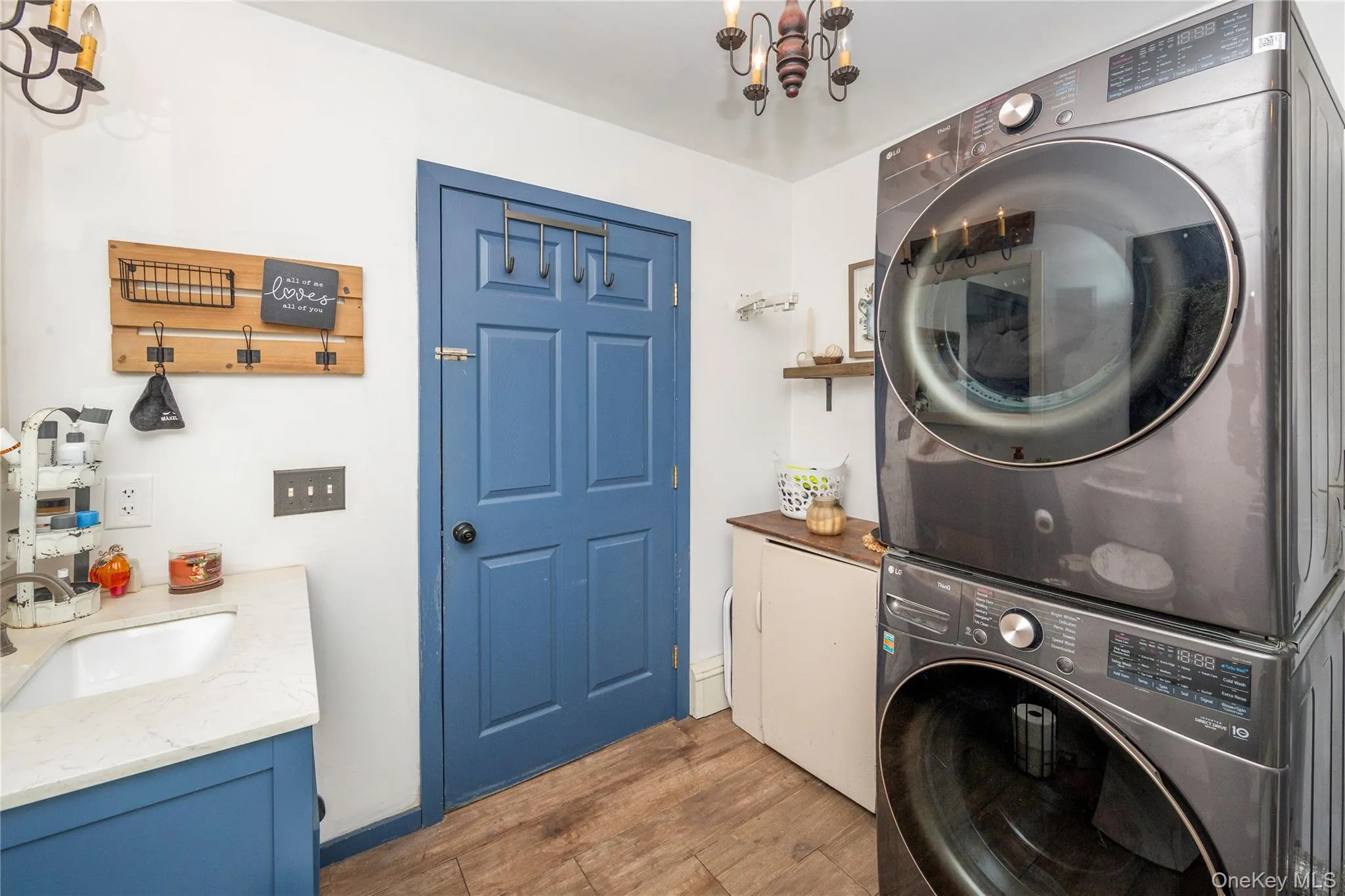 Newer full sized stacked washer and dryer. Newer full sized stacked washer and dryer.