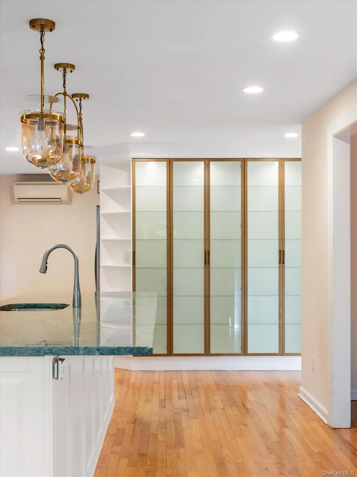 Plenty of shelving with glass doors Plenty of shelving with glass doors