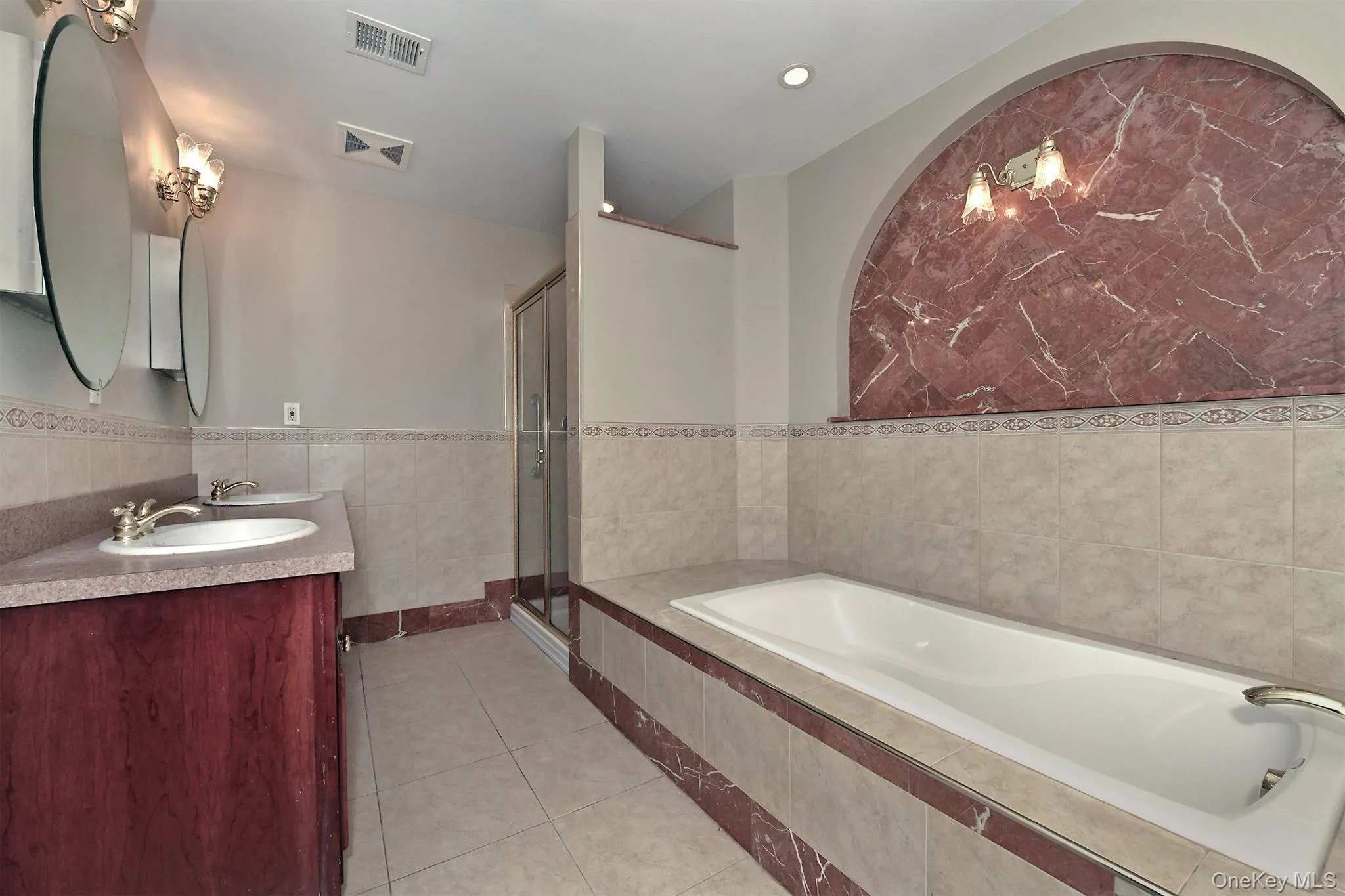 Primary bathroom has its own soaking tub and separate shower. Primary bathroom has its own soaking tub and separate shower.