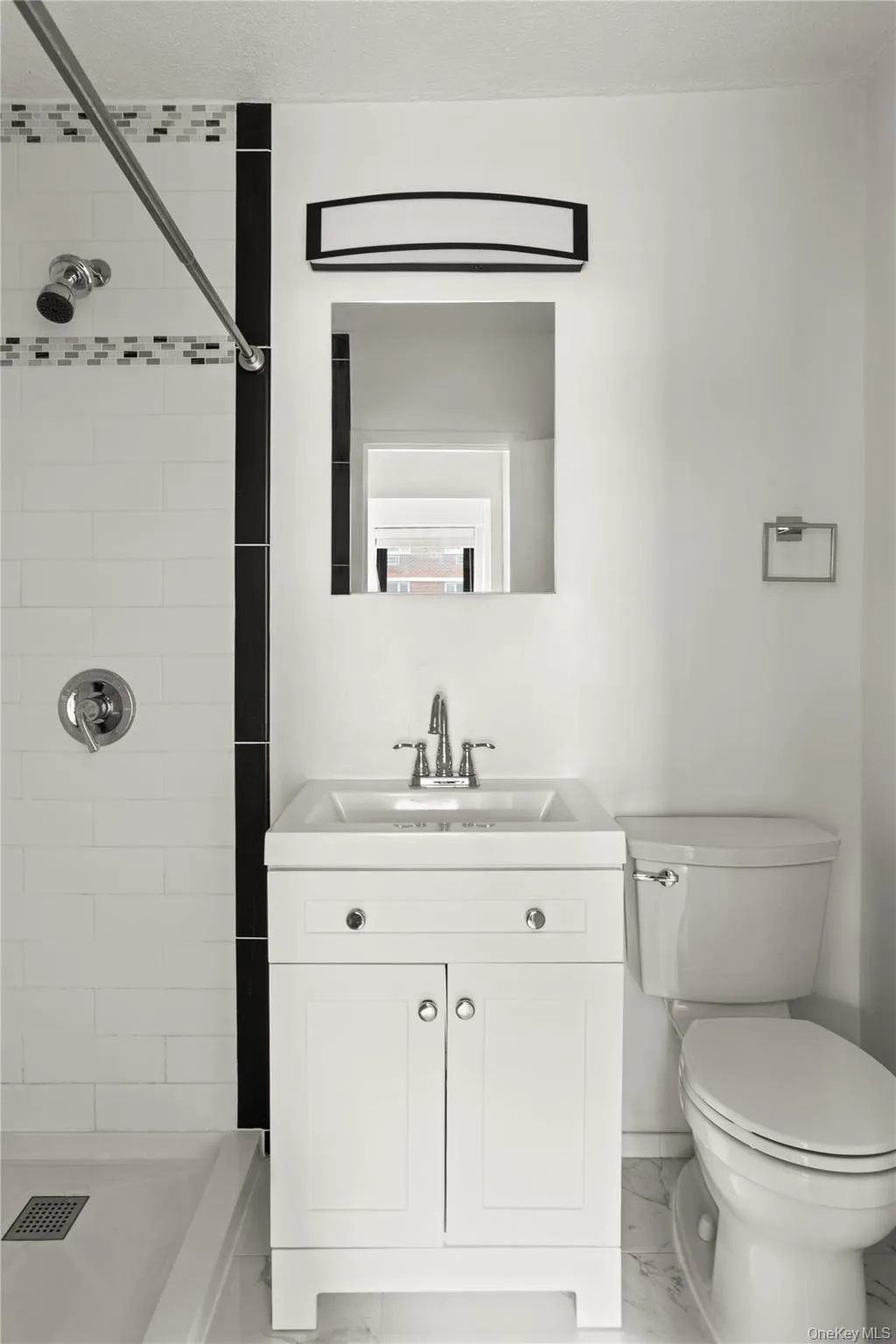Fully renovated bathroom with a walk-in shower Fully renovated bathroom with a walk-in shower
