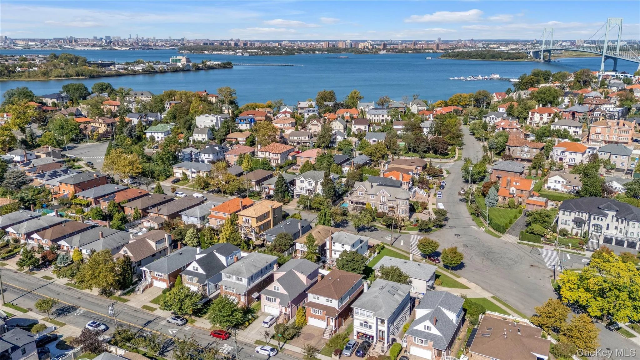 Aerial View of Malba with Picturesque Whitestone Bridge and Water Views Aerial View of Malba with Picturesque Whitestone Bridge and Water Views