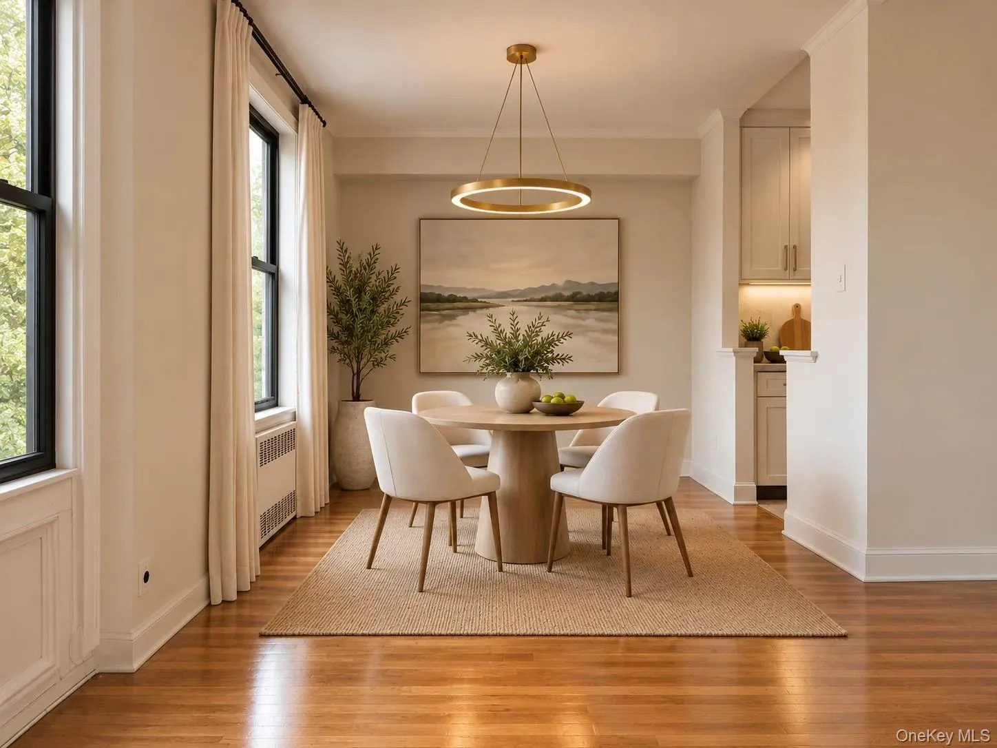 Virtually staged dining area Virtually staged dining area