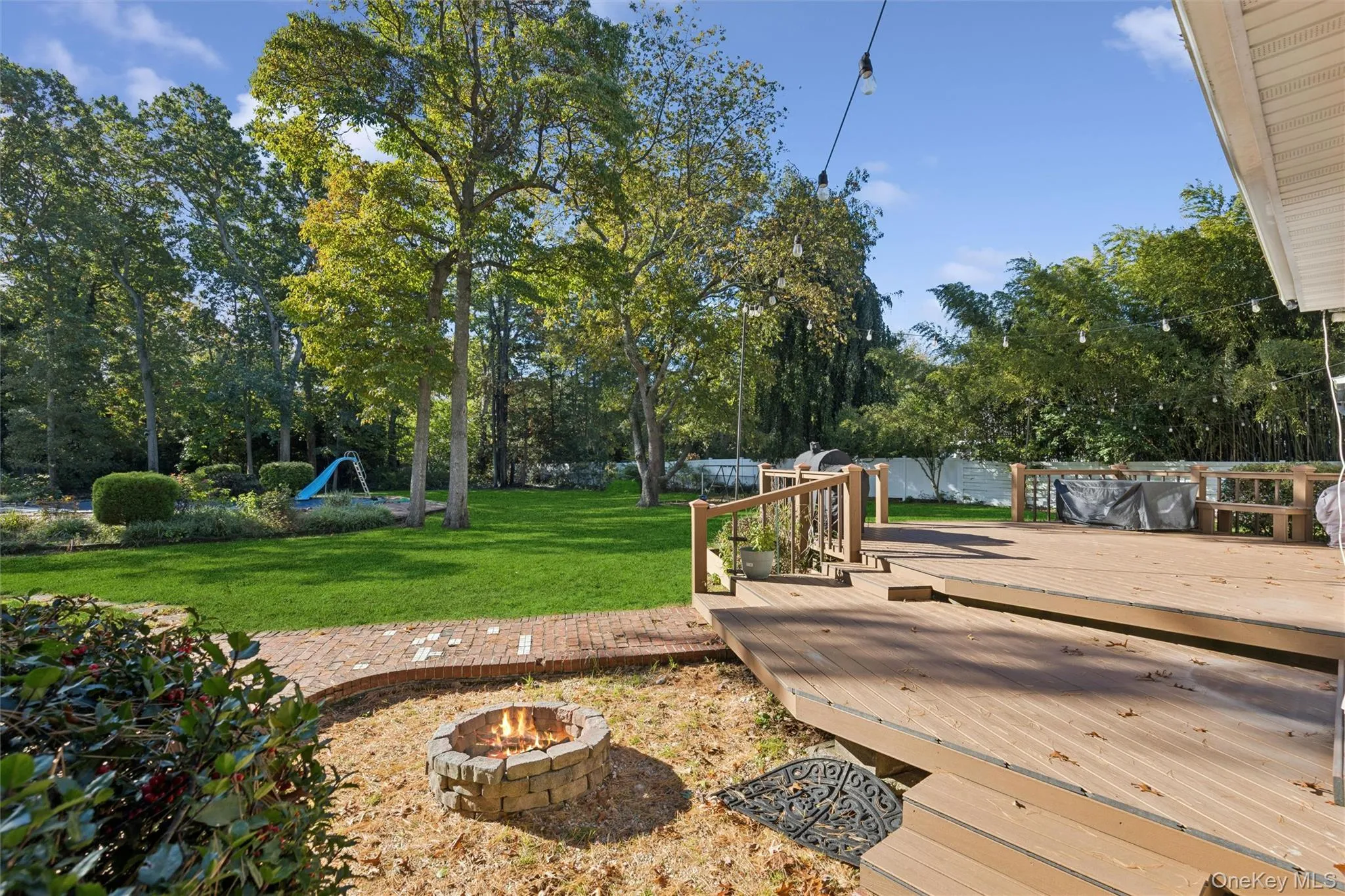large flat backyard with maintenance free composite deck large flat backyard with maintenance free composite deck