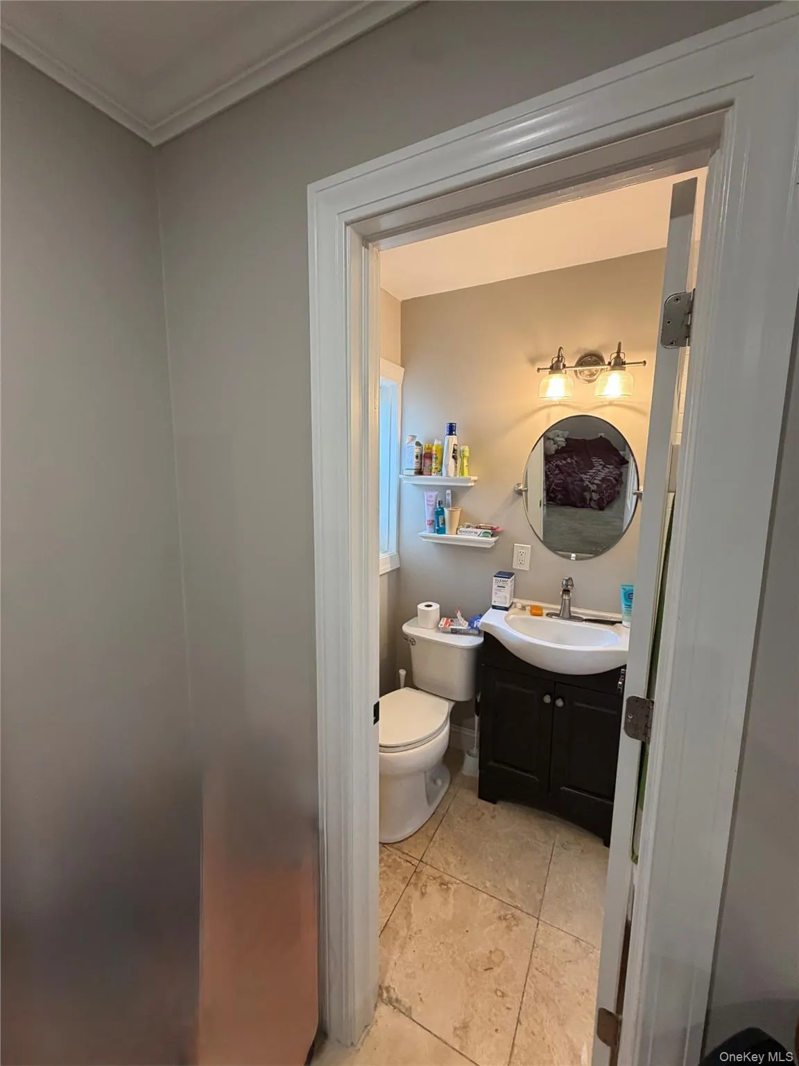 Updated brigh bathroom with views of the Hudson River Updated brigh bathroom with views of the Hudson River
